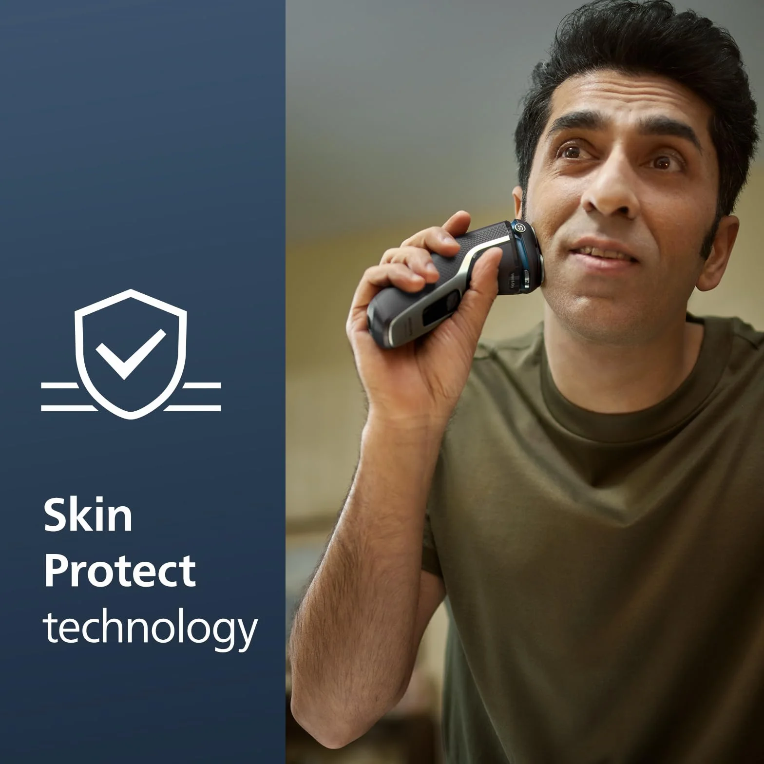 Philips Electric Shaver Series 3000 - golarka elektryczna na mokro i sucho z technologią SkinProtect, kolor czarny, trymer termokurczliwy, golarka akumulatorowa z pokrowcem podróżnym (model S3241/12)
