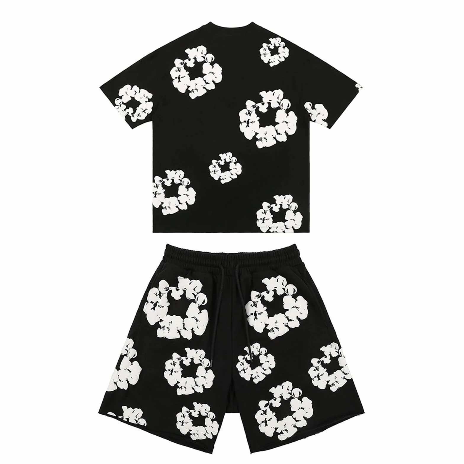 Męski dres do joggingu, koszulka i szorty, zestaw męskich szortów i t-shirtów, letni, dwuczęściowy strój treningowy, dres sportowy, krótki rękaw, rozciągliwy, strój fitness, na plażę, urlop