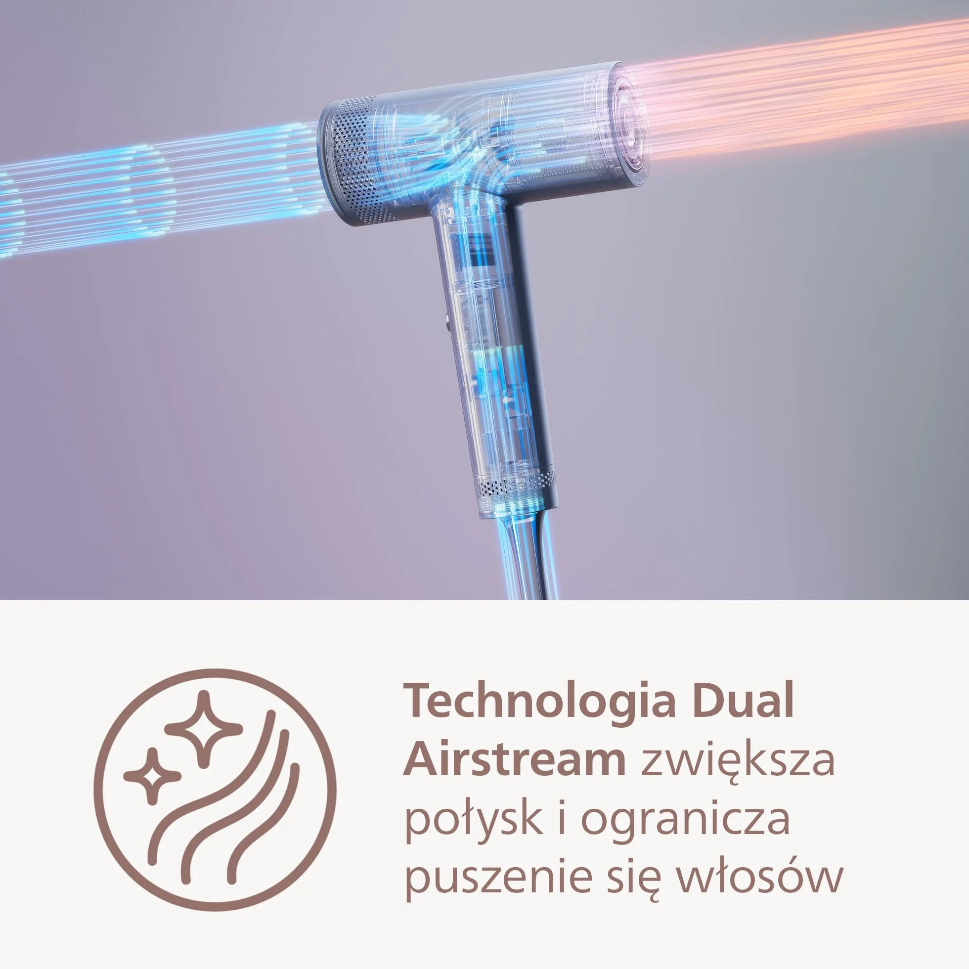 Philips Suszarka z serii 8000: ThermoShield Advanced i bezszczotkowy silnik DC zapewniają szybkie suszenie i optymalną pielęgnację, 1400 W, kolor Rose Champagne, nasadka i dyfuzor, model BHD837/10