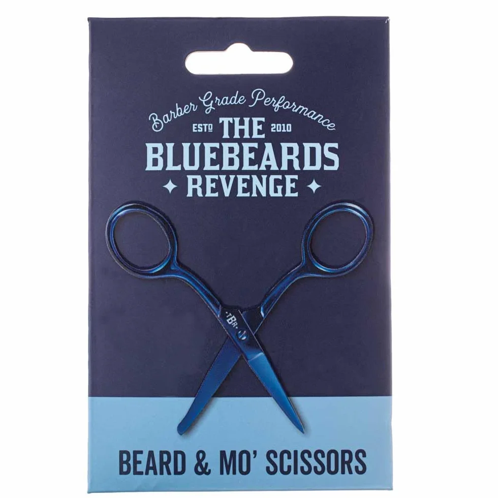 The Bluebeards Revenge Nożyczki Beard & Mo' w kolorze metalicznym niebieskim