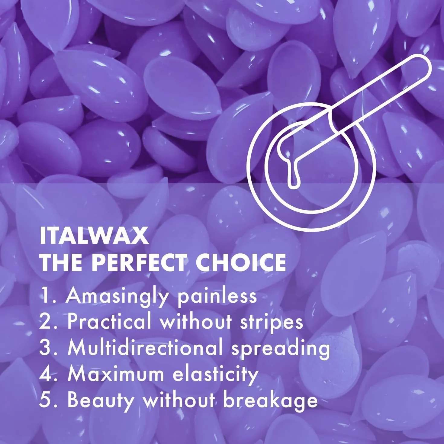 Italwax Top Line Orchid - 750 g - woskowe koraliki do usuwania włosów na gorąco bez pasków - syntetyczna formuła idealna dla skóry wrażliwej - Zalecany do okolic bikini i pod pachami - bezwonny