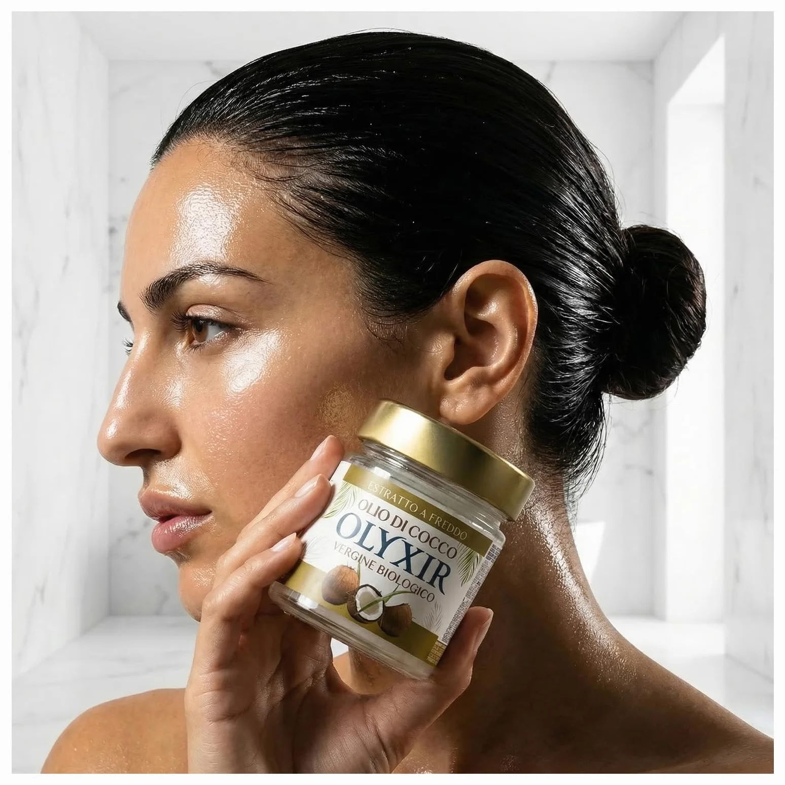 OLYXIR - Ekologiczny olej kokosowy do kosmetyków, tłoczony na zimno, 200 ml, naturalny środek do usuwania makijażu, nawilżający naturalny kosmetyk, olej kokosowy, do skóry, ciała i włosów, organiczny