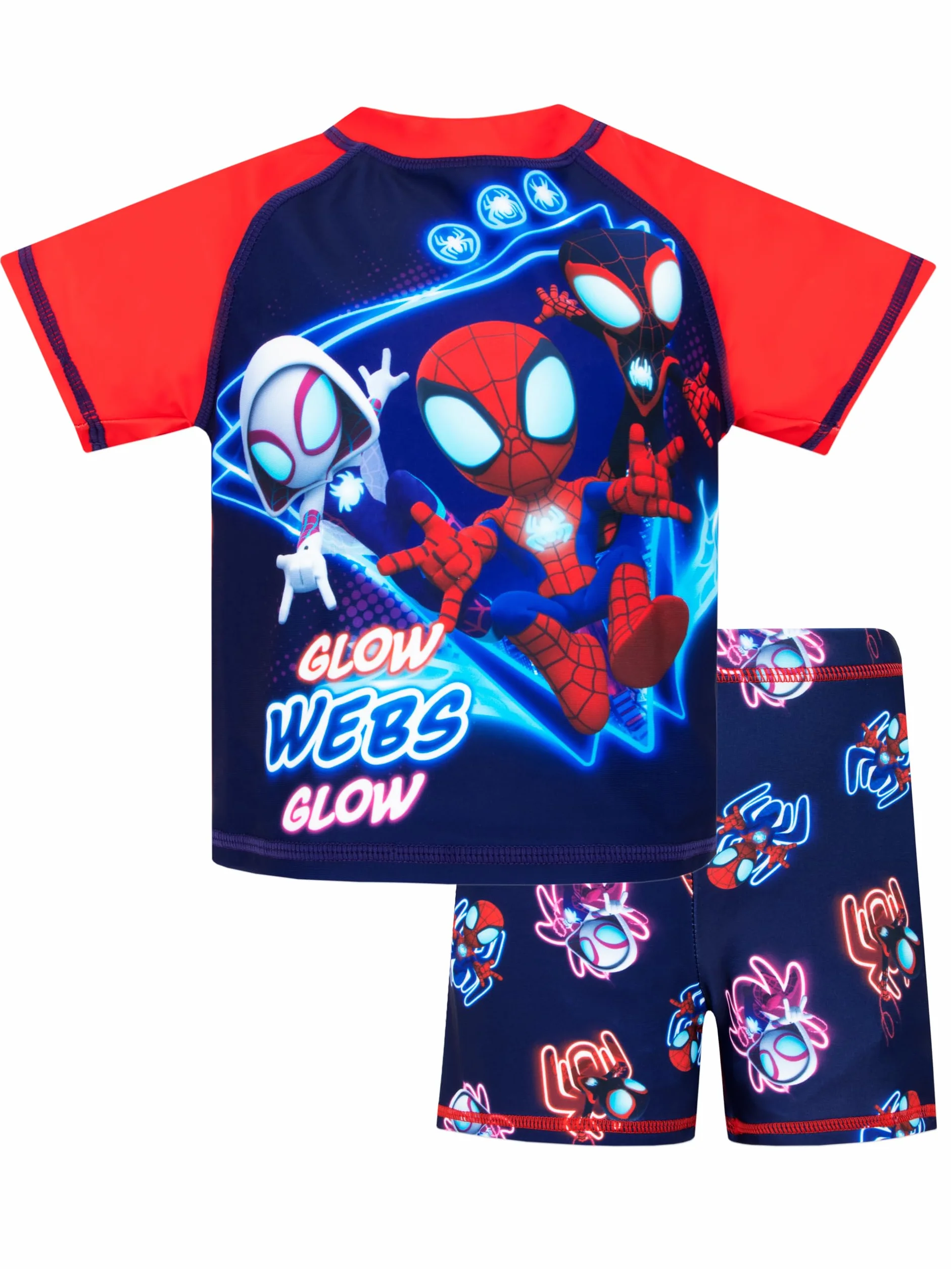 Kostium kąpielowy Spider-Man dla chłopców z Marvel | Dwuczęściowy strój kąpielowy Spidey And His Amazing Friends | Rozmiary od 92 do 128