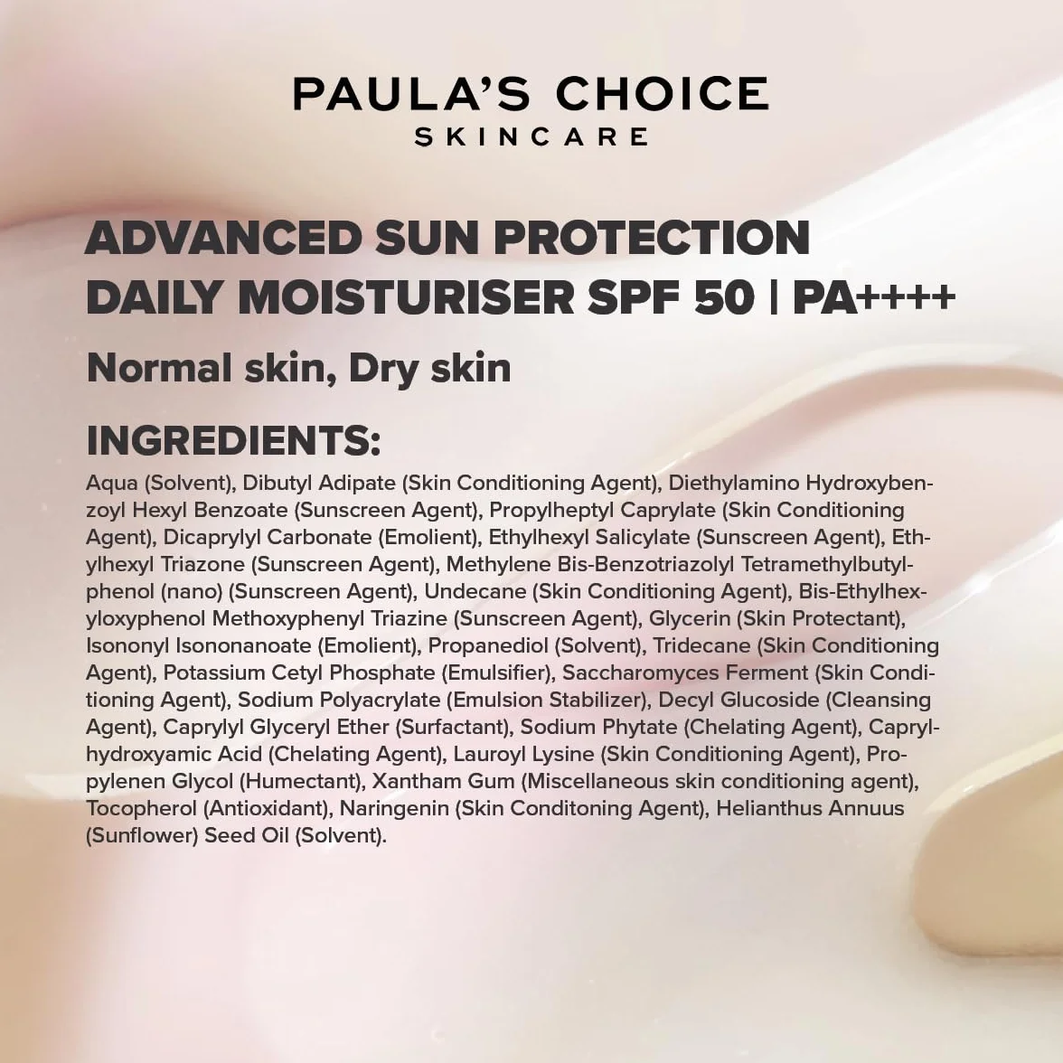 Paula's Choice Advanced Sun Protection Daily Moisturiser SPF 50 PA++++ Krem Nawilżający z Ochroną Przeciwsłoneczną 60 ml