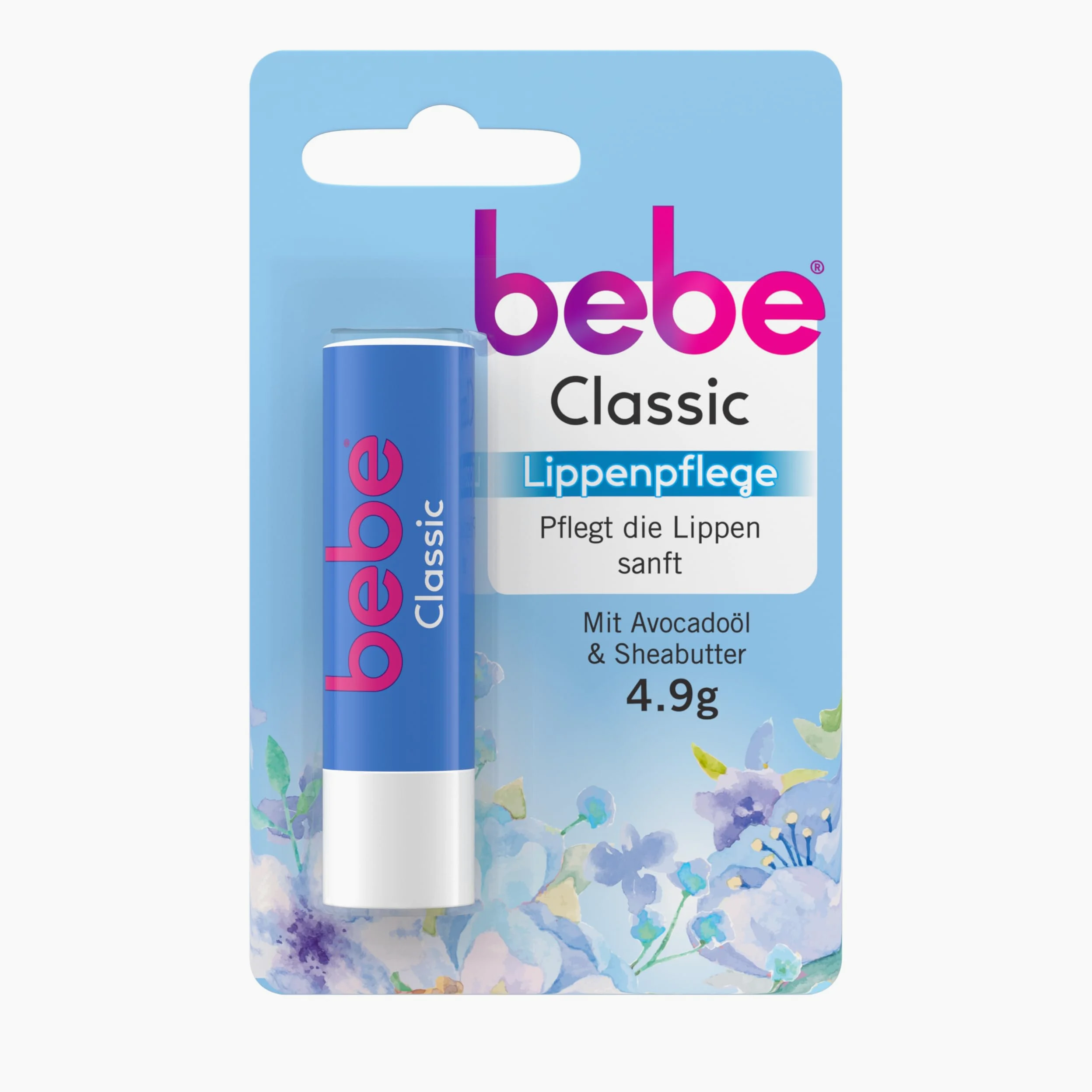 bebe Classic pielęgnacja ust (12 x 4,9 g), pomadka do ust z olejkiem z awokado i masłem shea, delikatnie pielęgnuje usta dzięki 98% składnikom naturalnego pochodzenia i bez olejów mineralnych