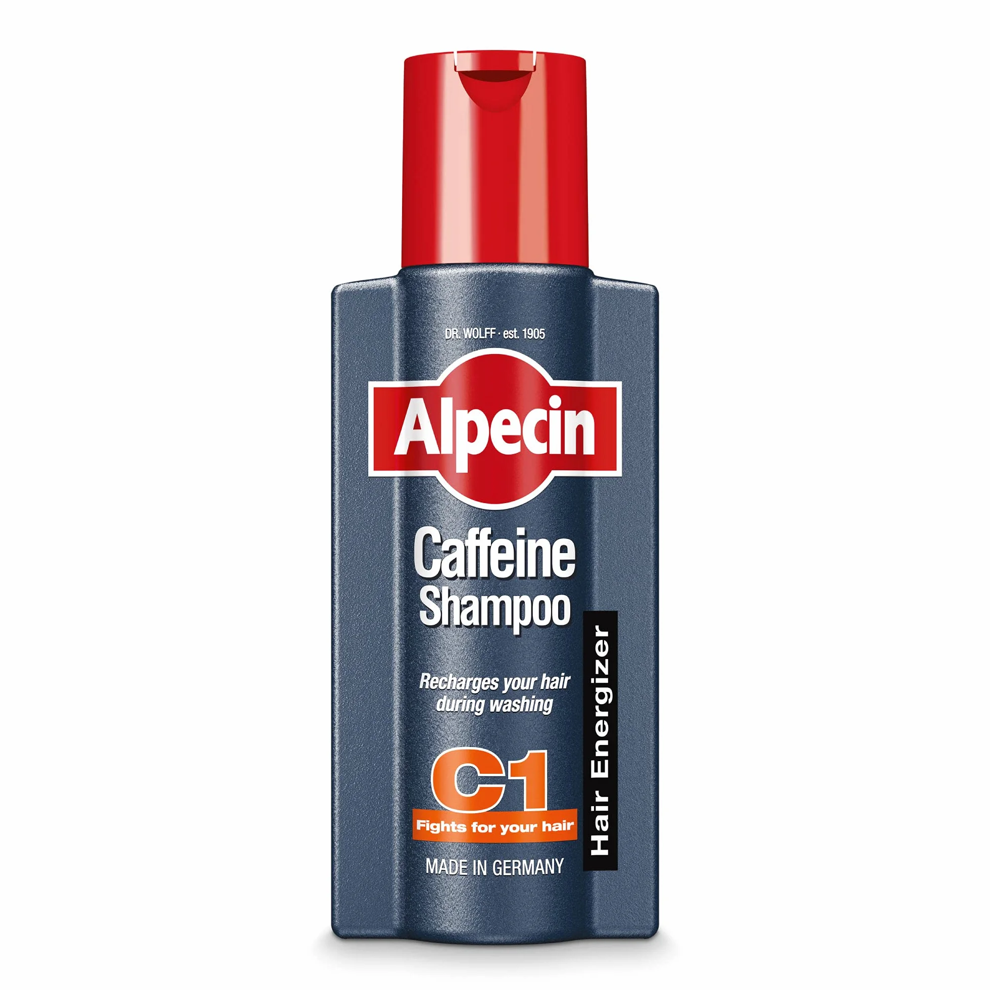 Alpecin Szampon kofeinowy 1x250ml | Zapobiega i redukuje wypadanie włosów | Energizer dla silnych włosów | Naturalny szampon na porost włosów dla mężczyzn