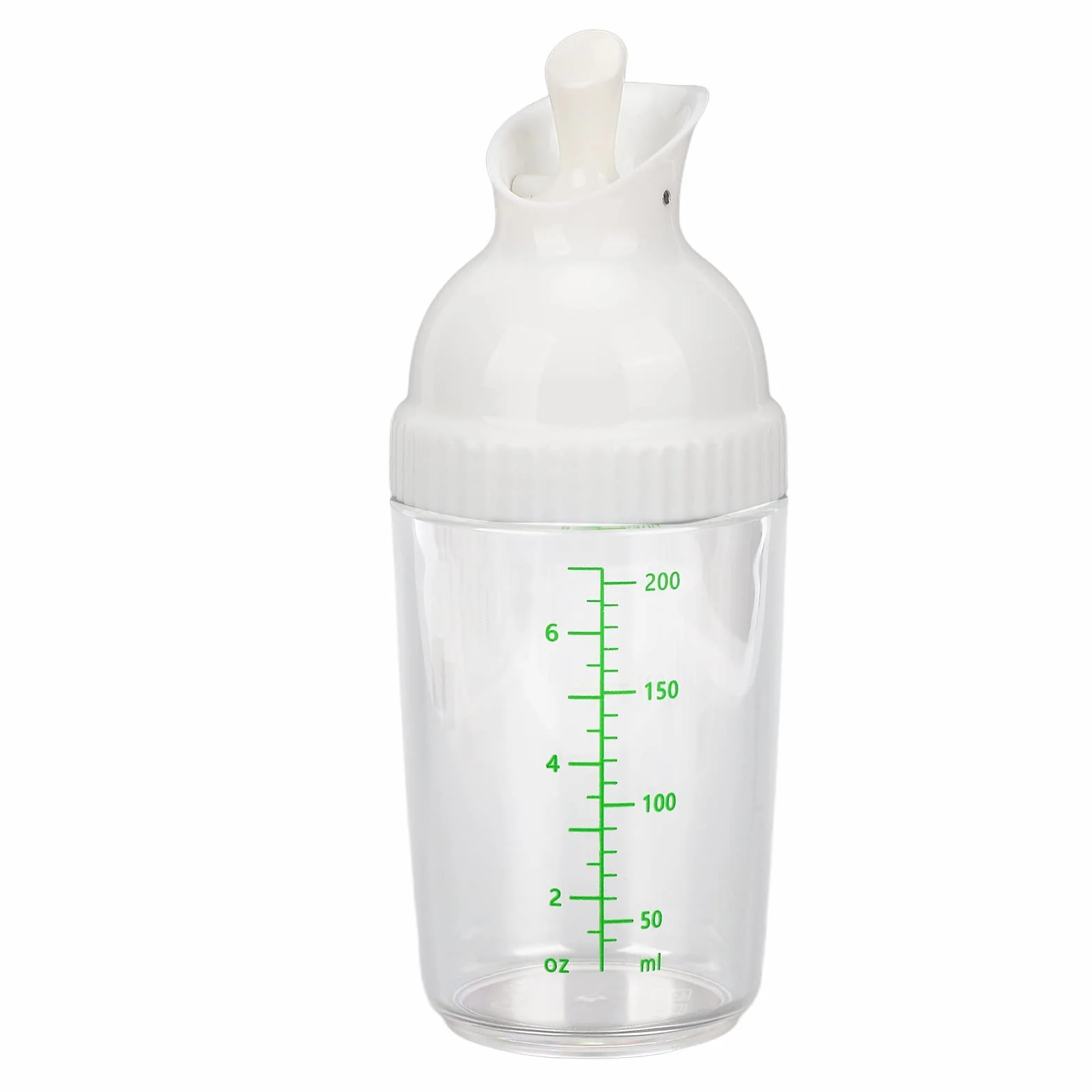 Shaker do sosów sałatkowych, 200 ml, mikser do dressingu, butelka na olej, ocet, sok z cytryny, ranczo i sos balsamiczny (biały)