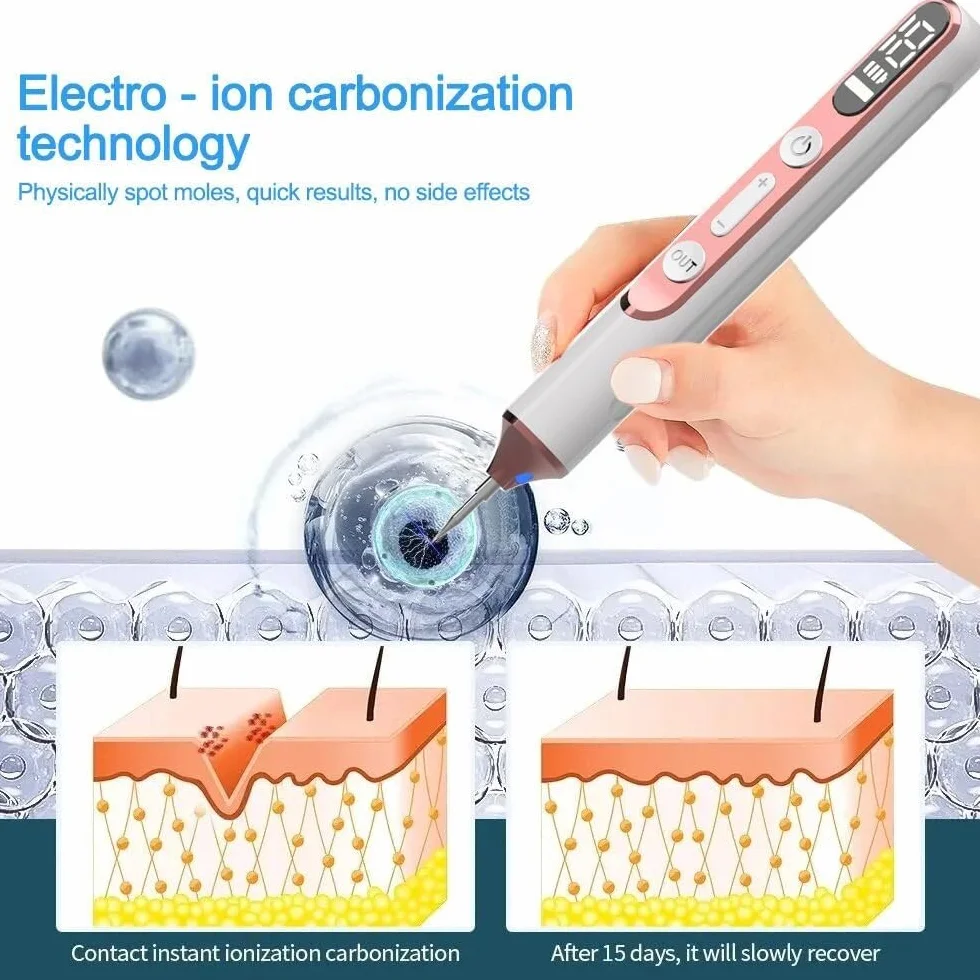 Plasma Pen Mole Remover 19 poziomów intensywności LED z wymienną igłą do twarzy i ciała