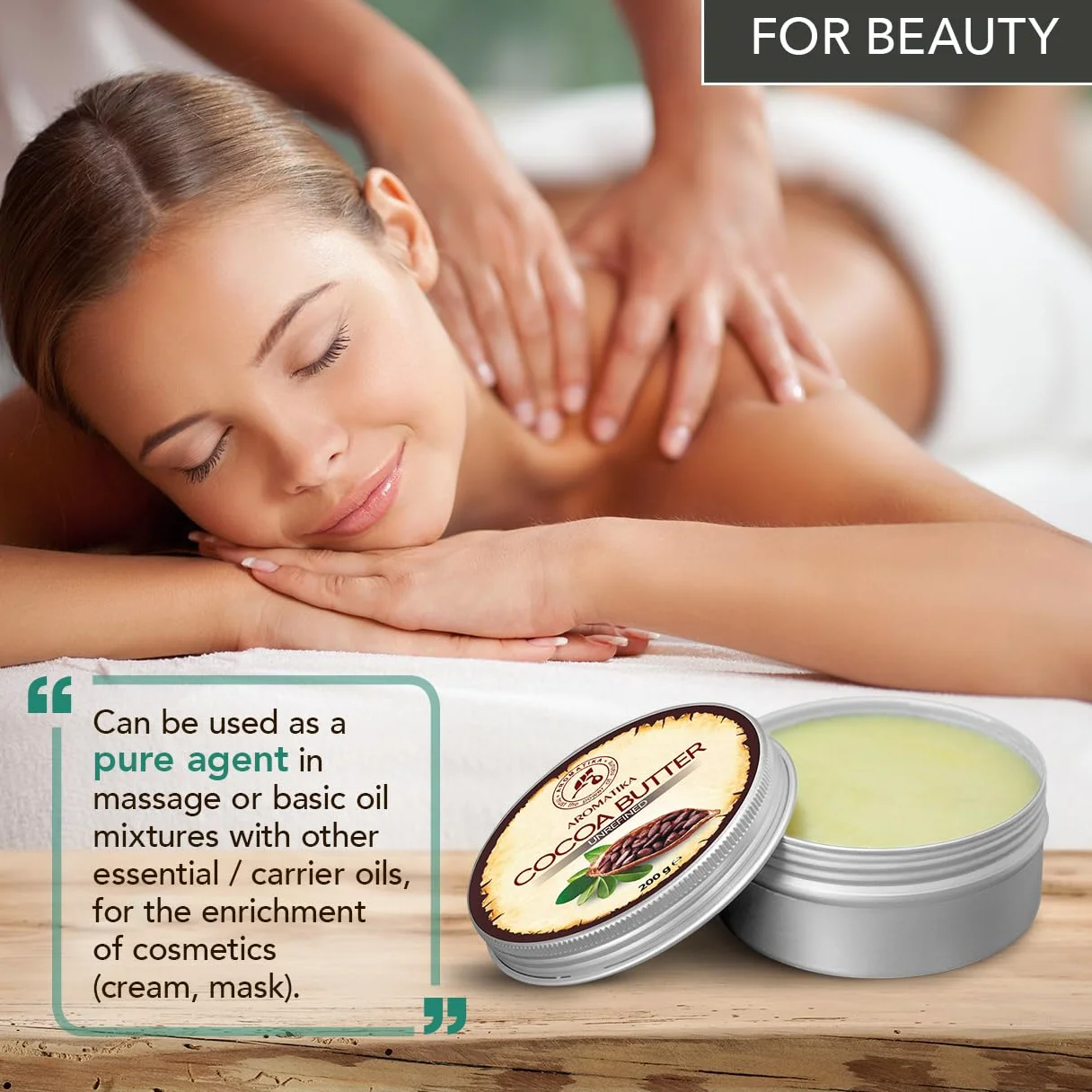 Cocoa Butter Pure & Natural 200g - Burkina Faso - Theobroma Cacao Seed Butter - Great Benefits for Skin - Hair - Face - Body - Lip care - Cacao Butters
