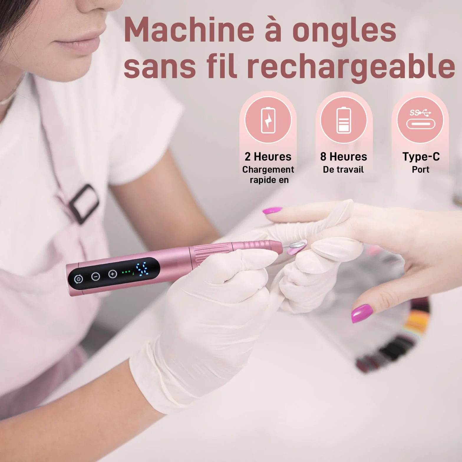 elektryczny pilnik do paznokci 35000RPM, bezprzewodowy ładowalny pilnik do paznokci, profesjonalna elektryczna frezarka do paznokci do żelu akrylowego do manicure i pedicure DIY, przenośny do