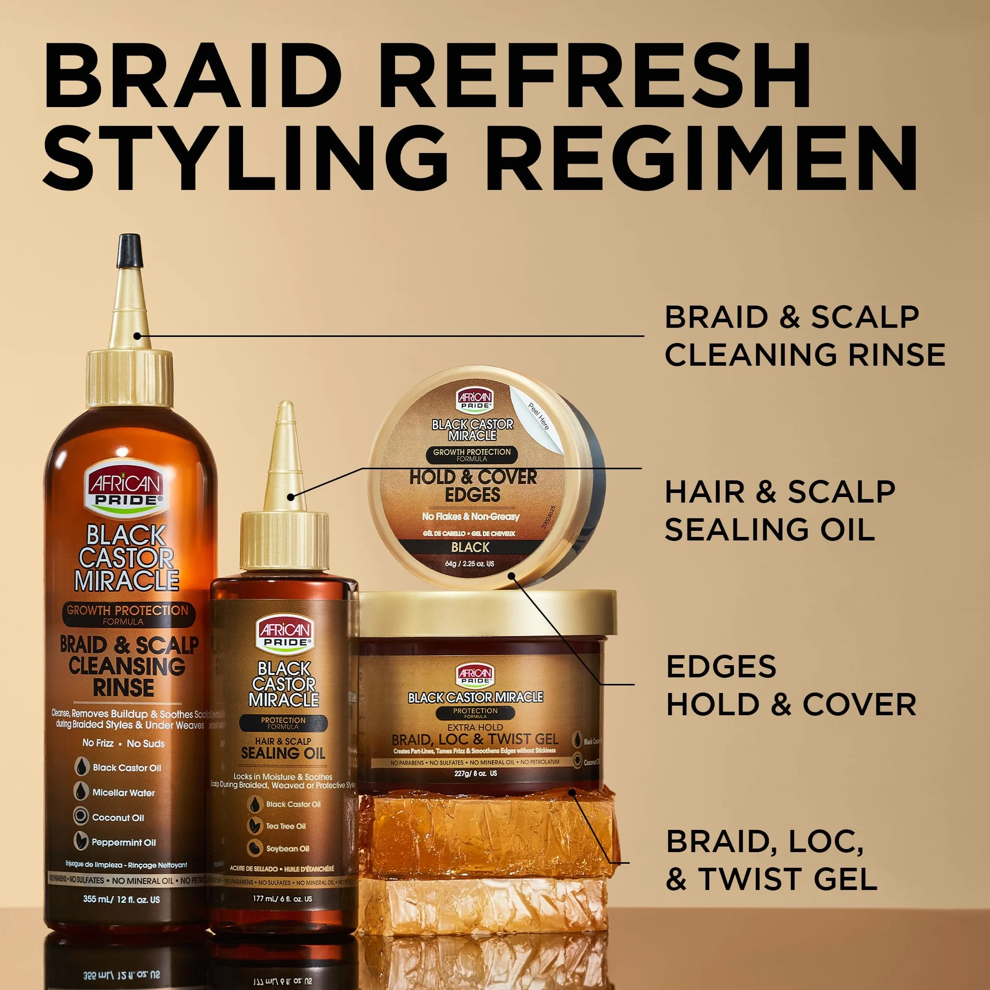 African Pride Black Castor Hair & Scalp Sealing Oil
