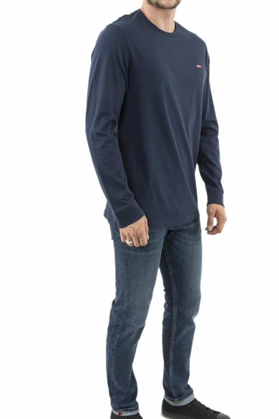 Levi's Mężczyźni Long-Sleeve Original Housemark Tee T-Shirt, Cotton + Patch Dress Blues, L