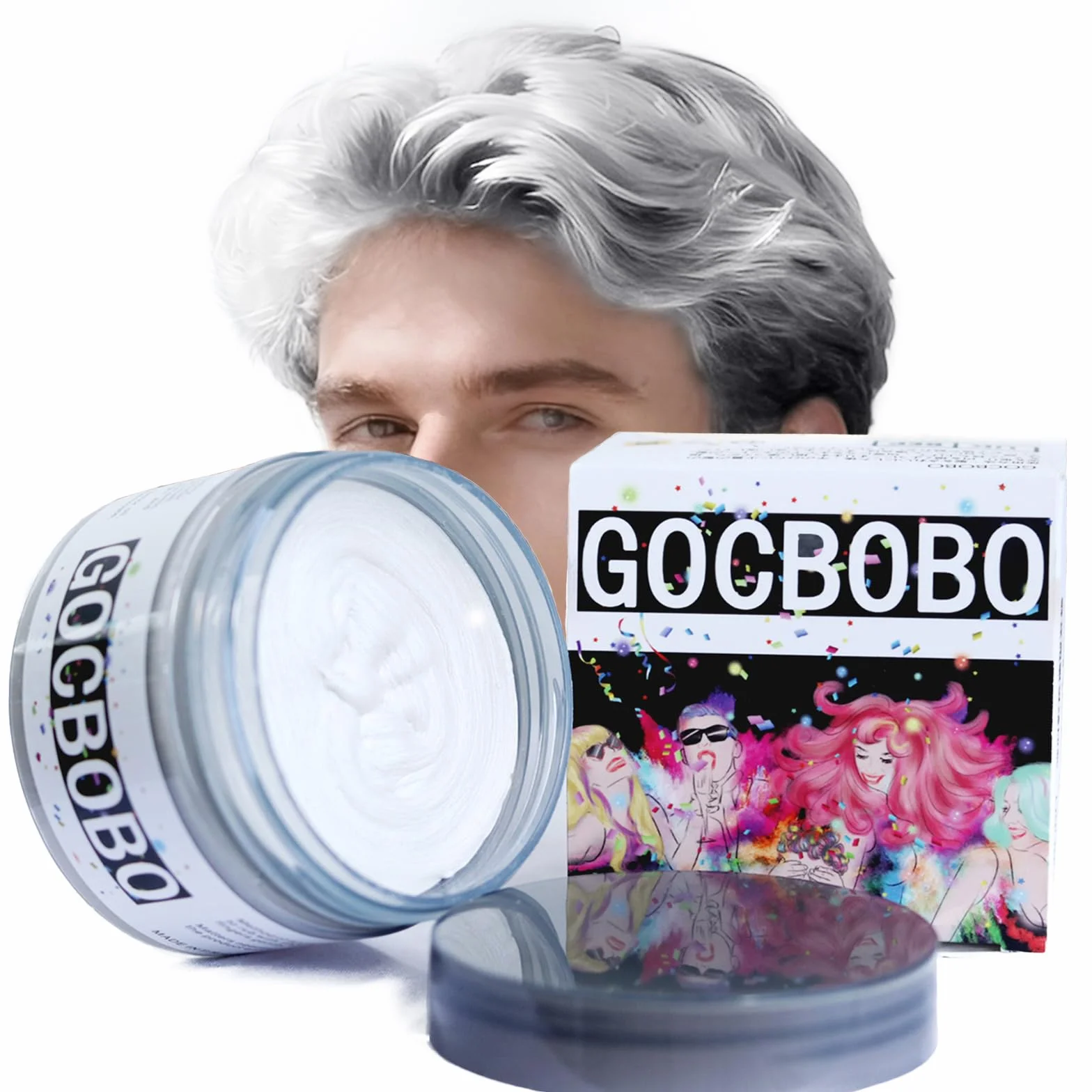 Tymczasowa farba do włosów, wosk, biały, uniseks, naturalny kolor włosów, zmywalny, wosk modelujący na imprezę, Cosplay, Halloween (10 ml)
