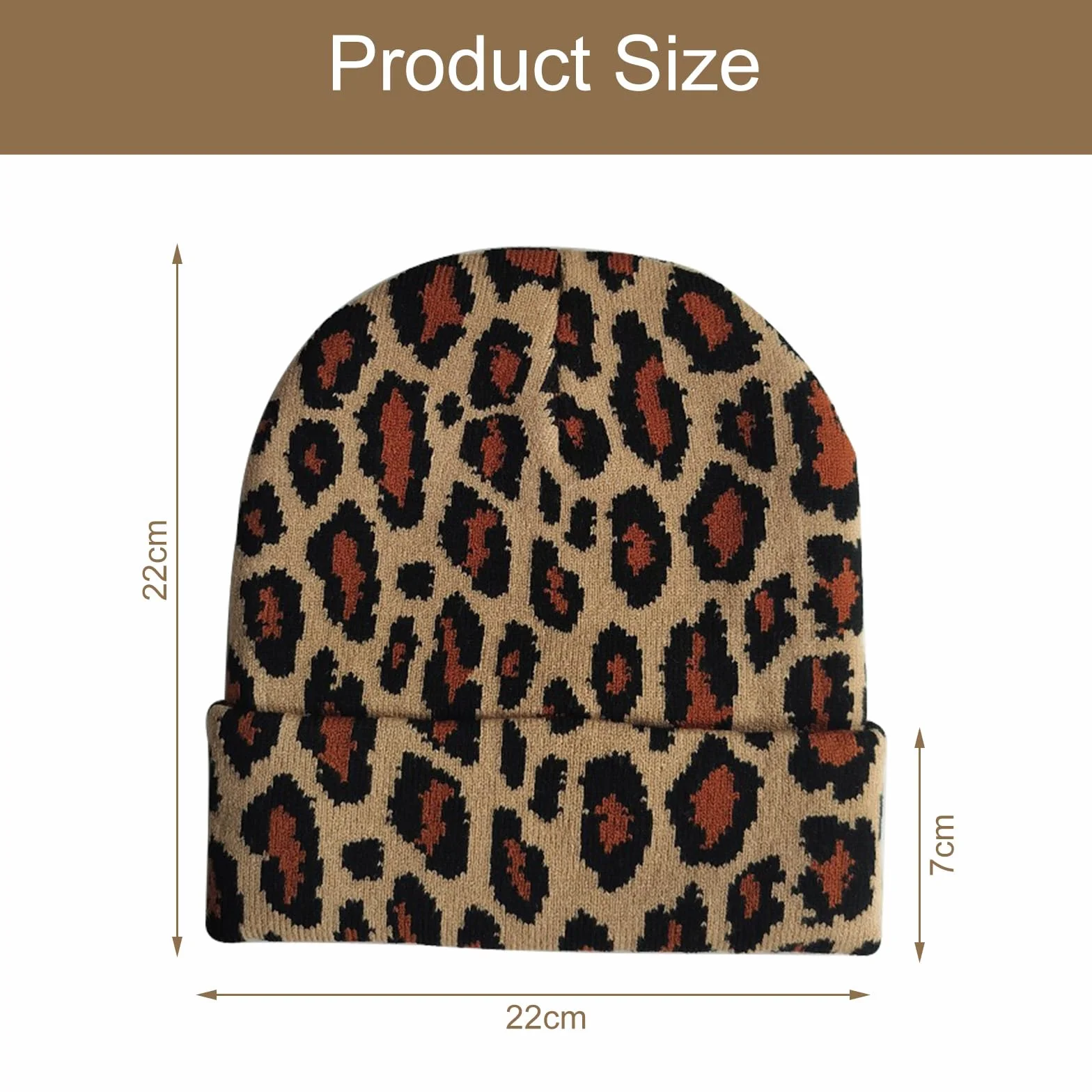 Leopard Beanie czapka z nadrukiem w panterkę, damska, zimowa, ciepła czapka z dzianiny, miękki, rozciągliwy kapelusz dla kobiet i mężczyzn