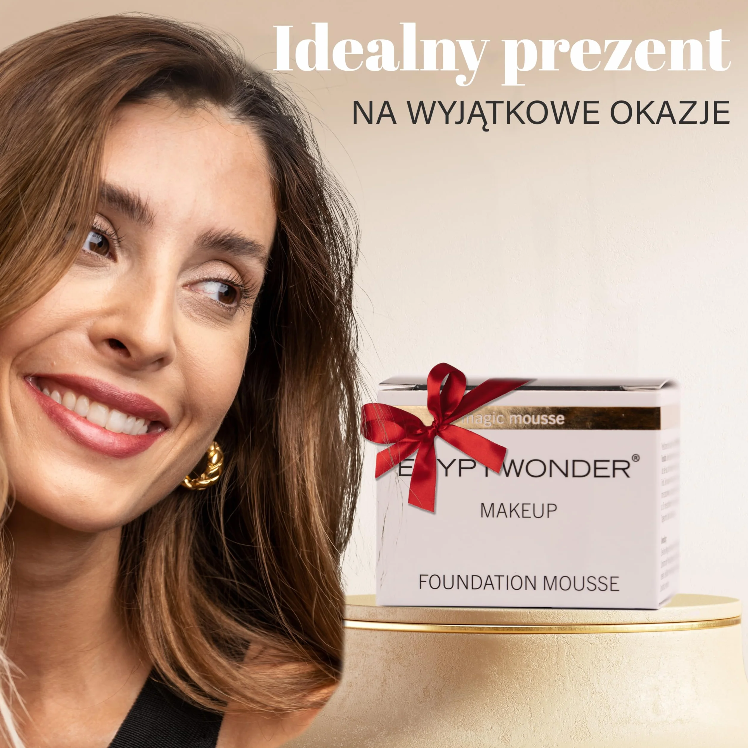 EGYPT-WONDER® Makijaż w musie (30 ml) – 4 w 1: podkład, korektor, makijaż i puder – Beauty Cream dla gładkiej twarzy – kosmetyki do nieskazitelnej cery w jednym kroku!