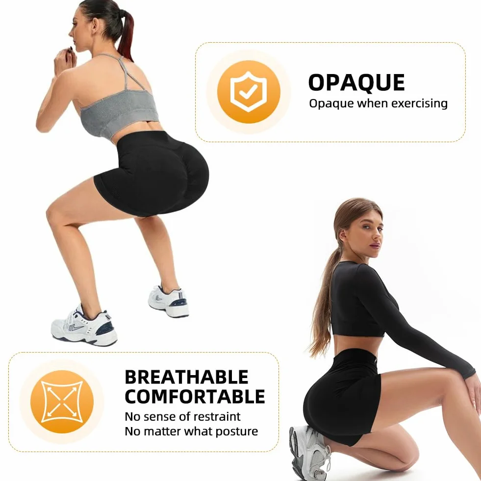 Damskie spodenki sportowe z wysokim stanem, krótkie spodnie do jogi dla kobiet na lato siłownia krótkie spodnie legginsy push-up na siłownię, trening, fitness, bieganie, kontrola brzucha