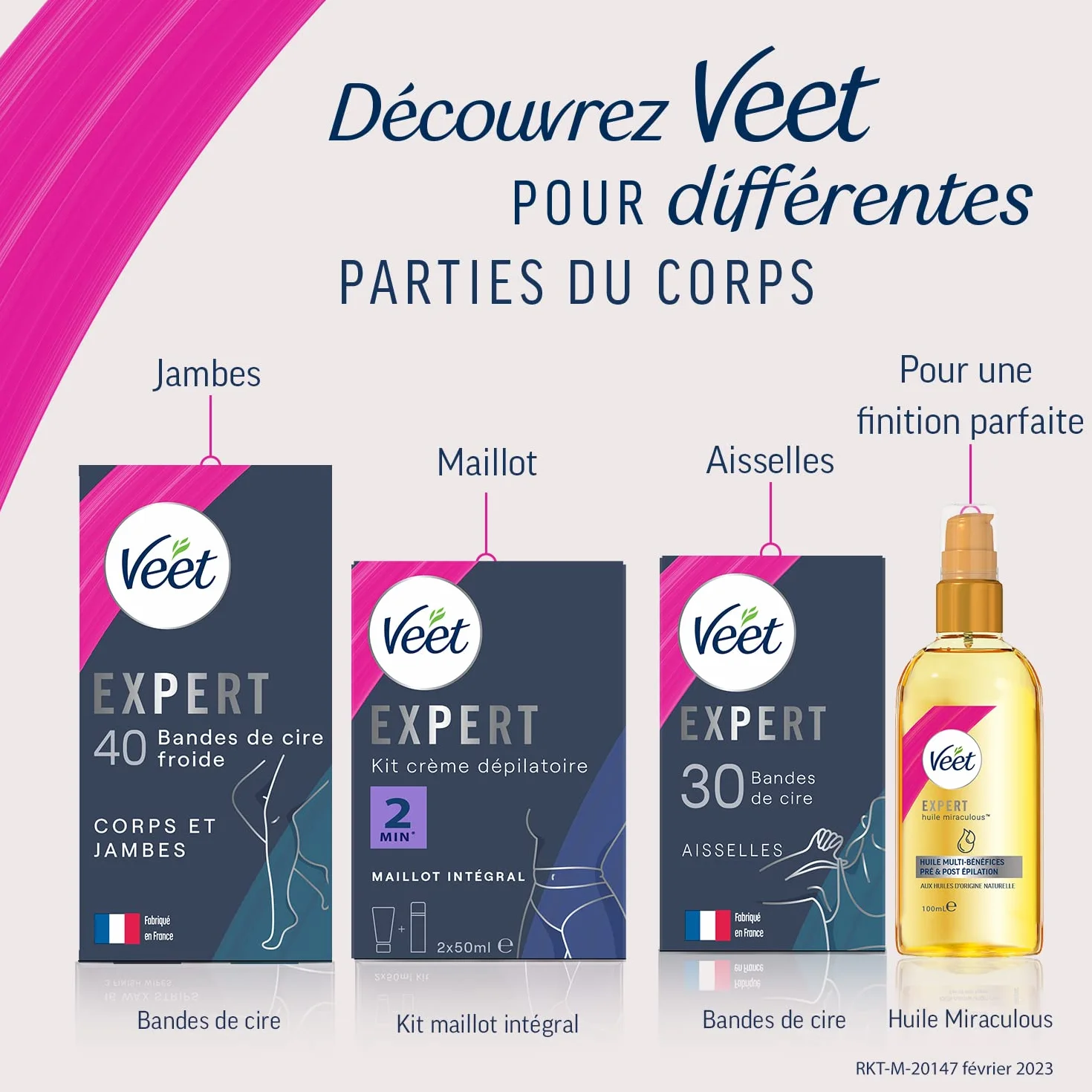 Veet EXPERT 40 pasków wosku zimnego do twarzy do skóry wrażliwej depilacja