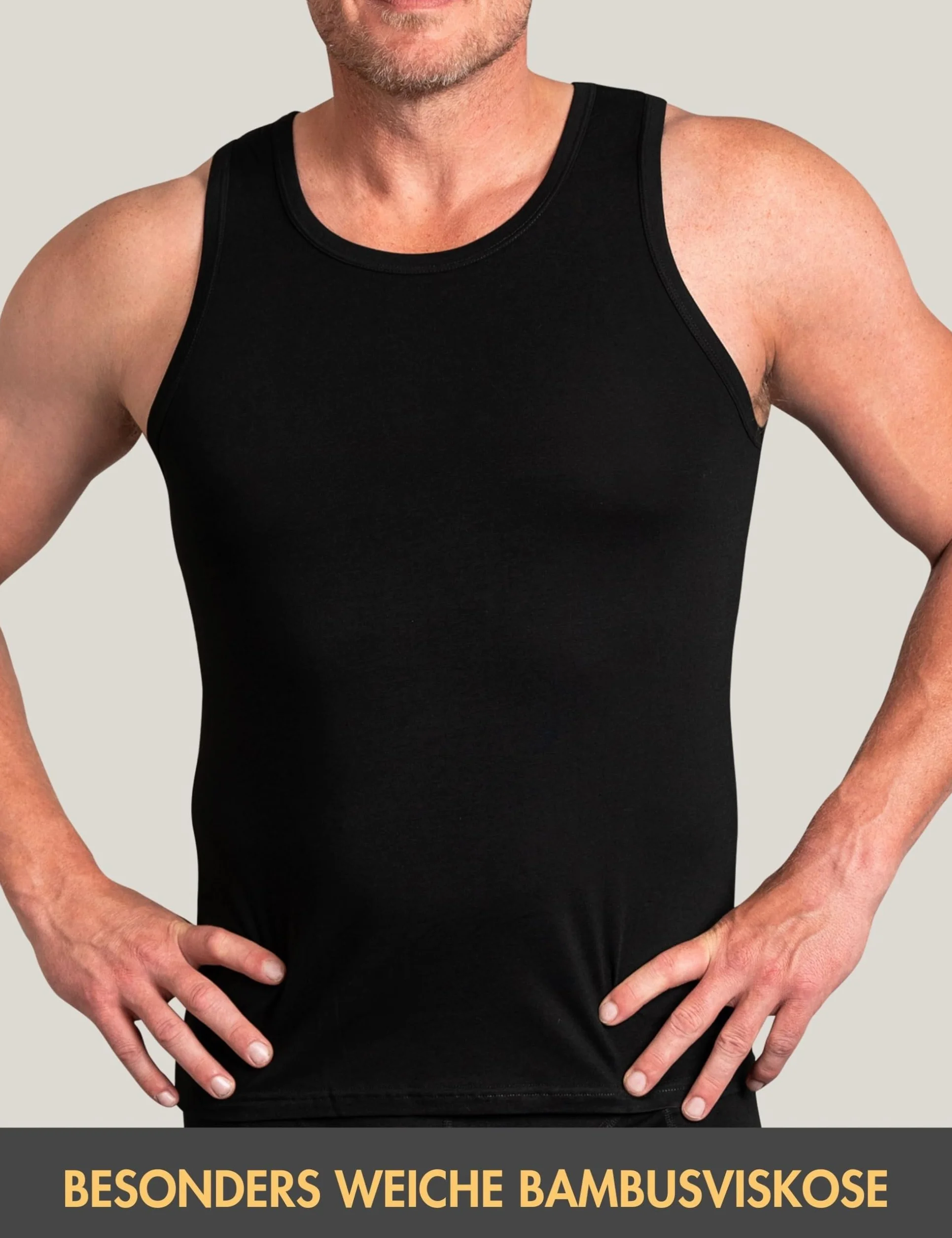 Basic Treasure 2-pak podkoszulek męski, tank top męski, bardzo miękki bambus bawełna, podkoszulki męskie czarne lub białe, czarny, XL