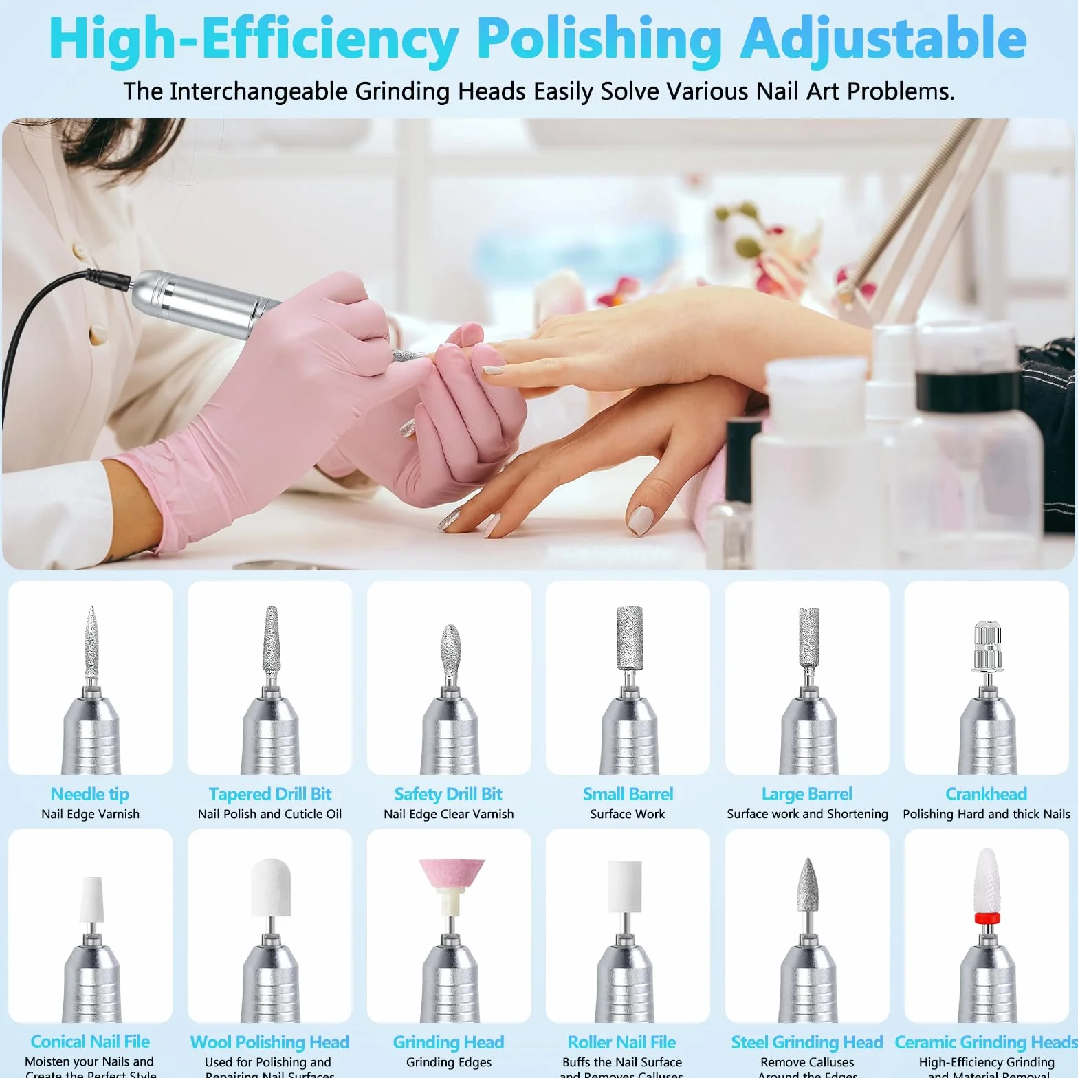 Elektryczny Pilnik Do Paznokci 45000 Obr./Min Z Wyświetlaczem Lcd Zestaw Do Manicure