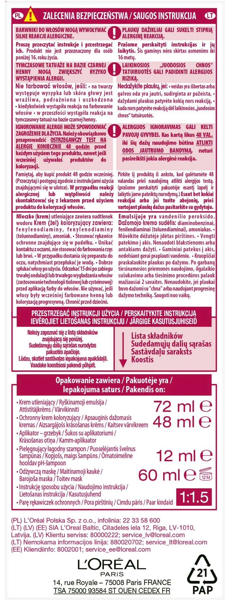 L'Oréal Paris Excellence Farba do włosów 200 Głęboki Ciemny Brąz