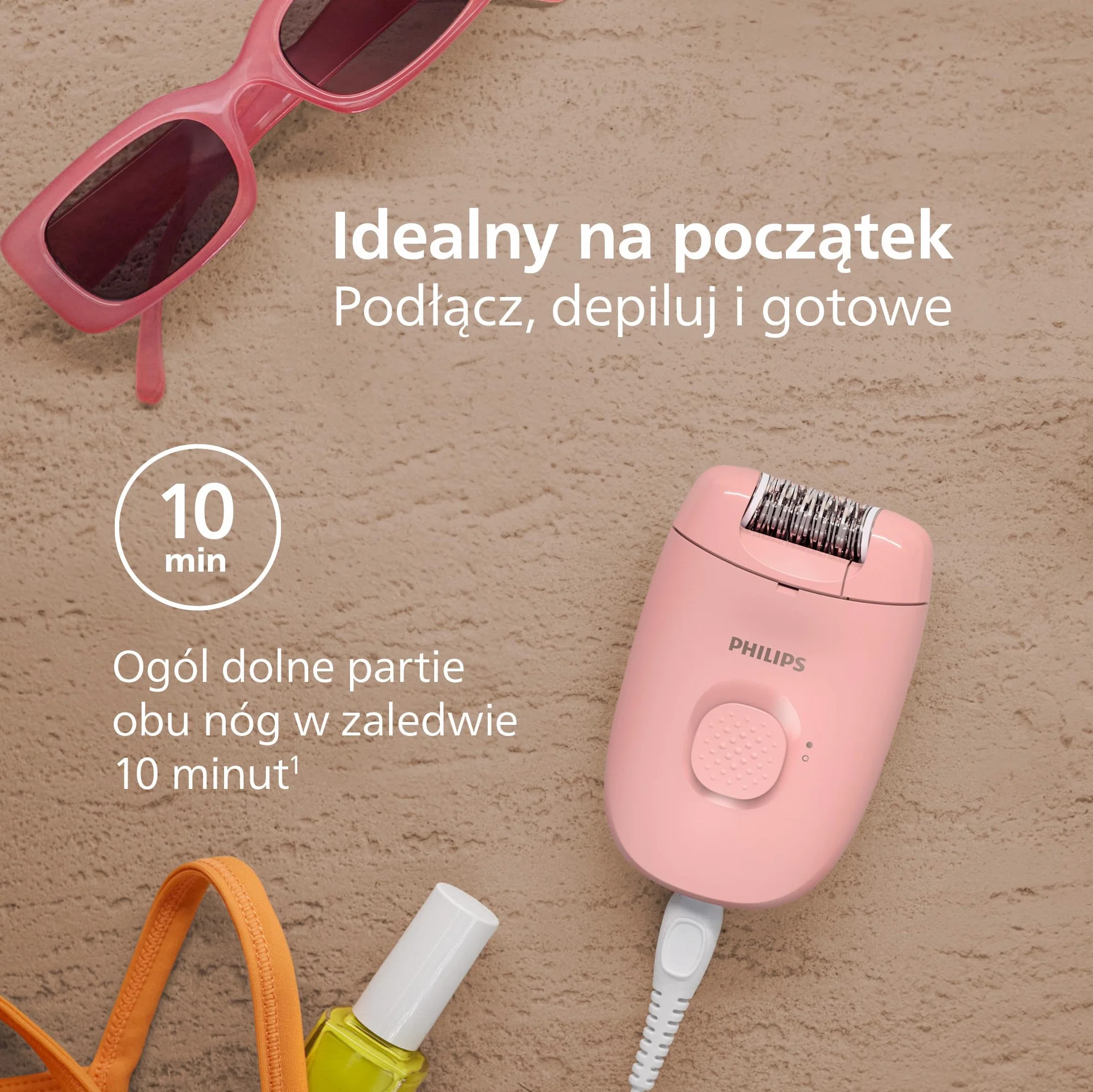 Philips Depilator serii 2000, depilator przewodowy do nóg, urządzenie do usuwania włosów dla kobiet, model BRE229/00