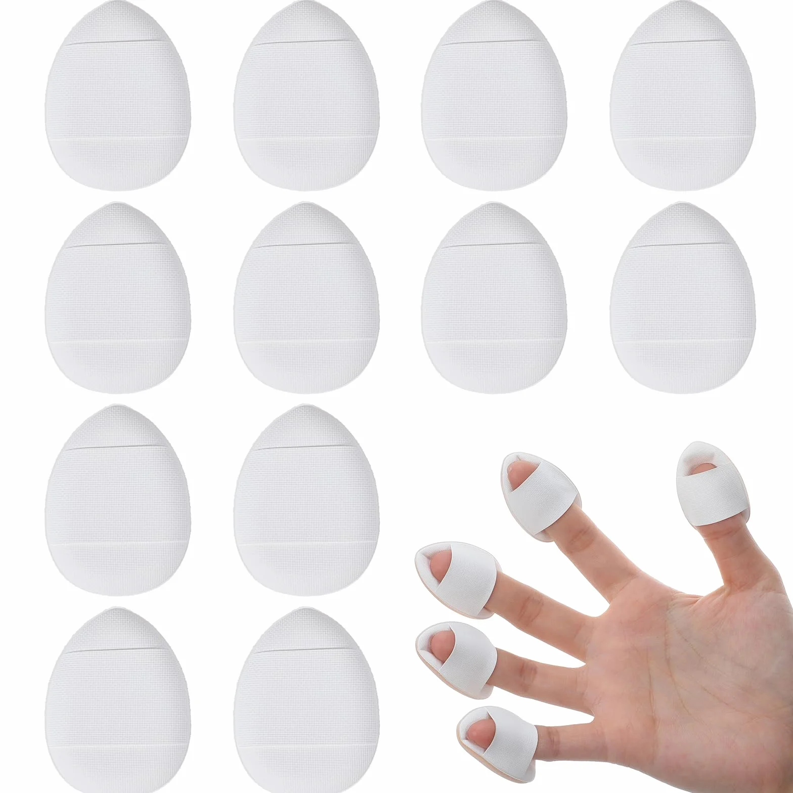 12 sztuk mini gąbka do makijażu, do użytku na sucho i na mokro, do podkładu, korektora, trójkątnych podkładek do makijażu (kolor skóry)