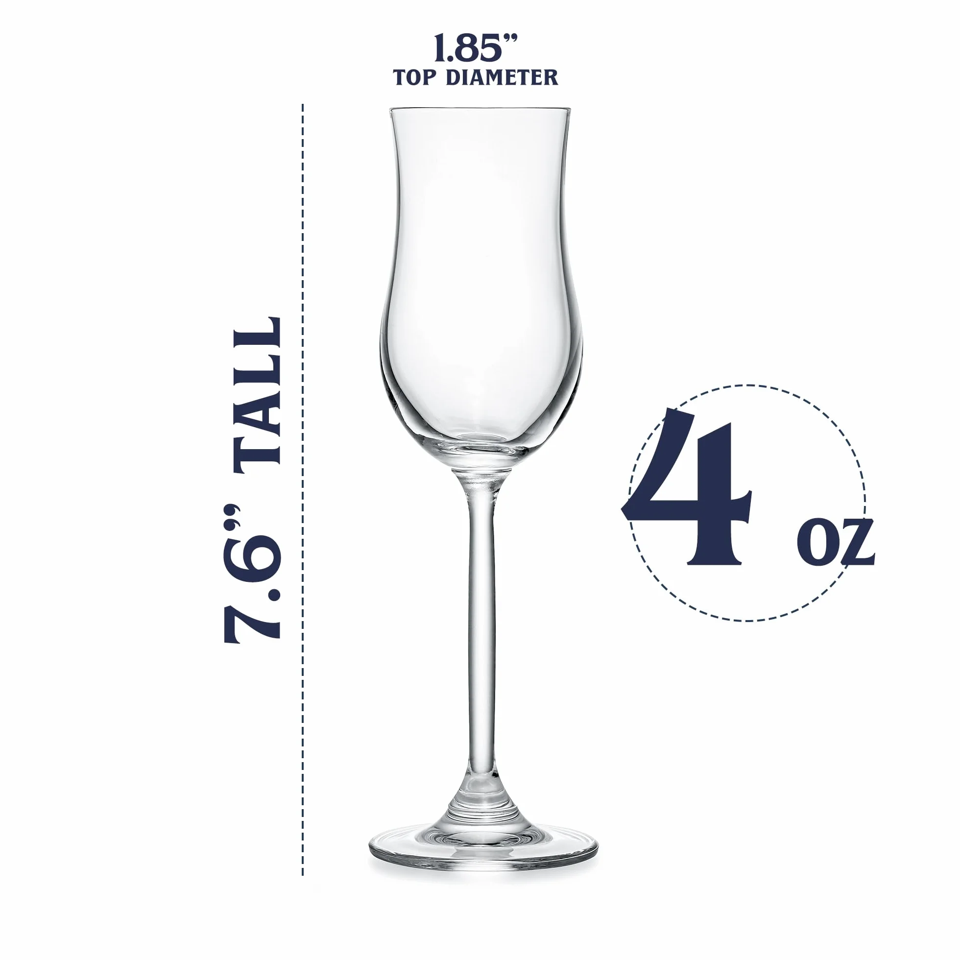 GLASSIQUE CADEAU Kieliszki do węchowiny koniakowej, tequili i spirytusa, zestaw 4 sztuk, 120 ml, do degustacji tulipanów Copitas do popijania armagnacu, Madery, po kolacji | węszczyki do alkoholu