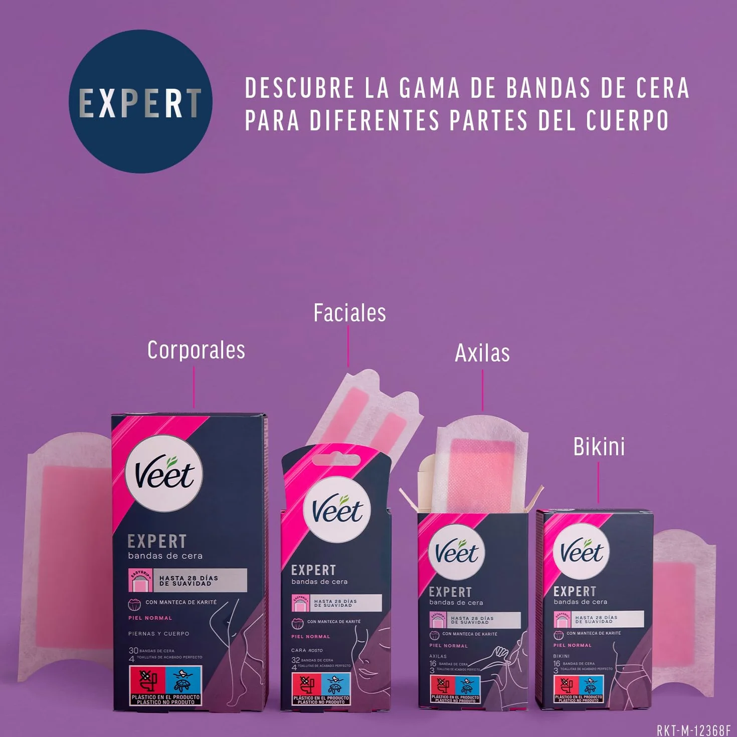 Veet Expert 16 pasków do depilacji z zimnym woskiem do depilacji angielskiej części bikini z masłem shea