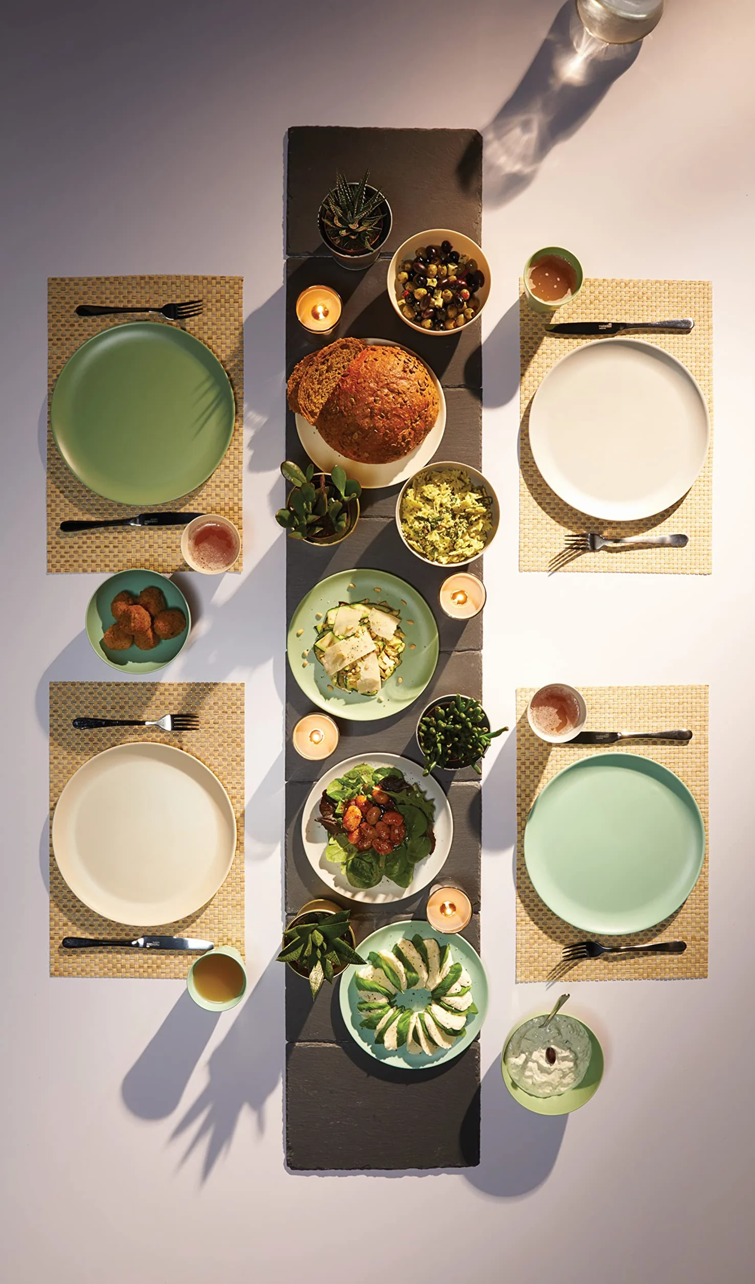KitchenCraft Zestaw Misek Colourworks Classics, 28 cm, 750 ml, Melamina, 4 Sztuki – Wielokolorowe