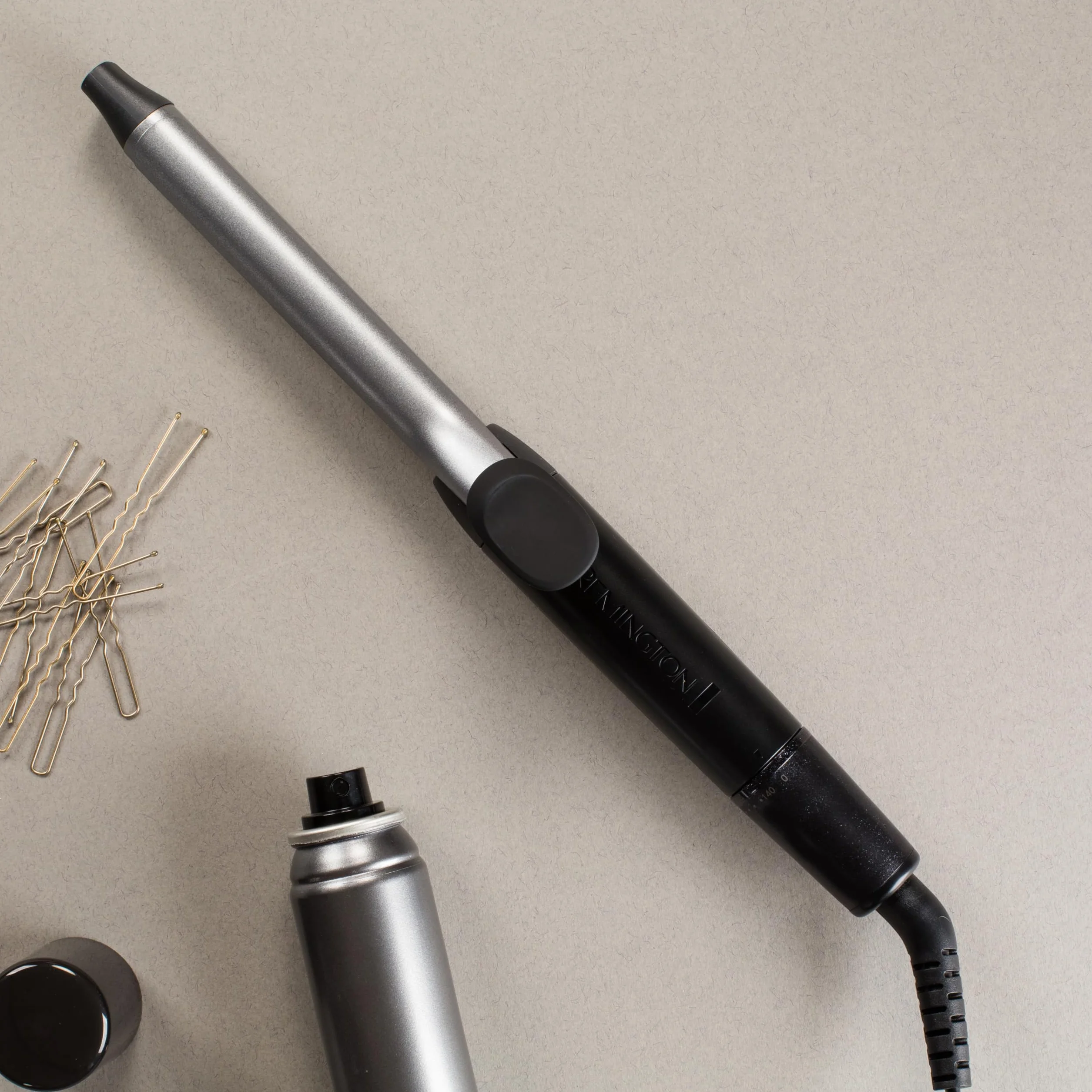 Remington lokówka do włosów, małe loki 19mm, 4-krotna ochrona, antystatyczna ceramiczna powłoka, wyświetlacz cyfrowy do 210°C, z zaciskiem, Pro Sprial Curl CI5519