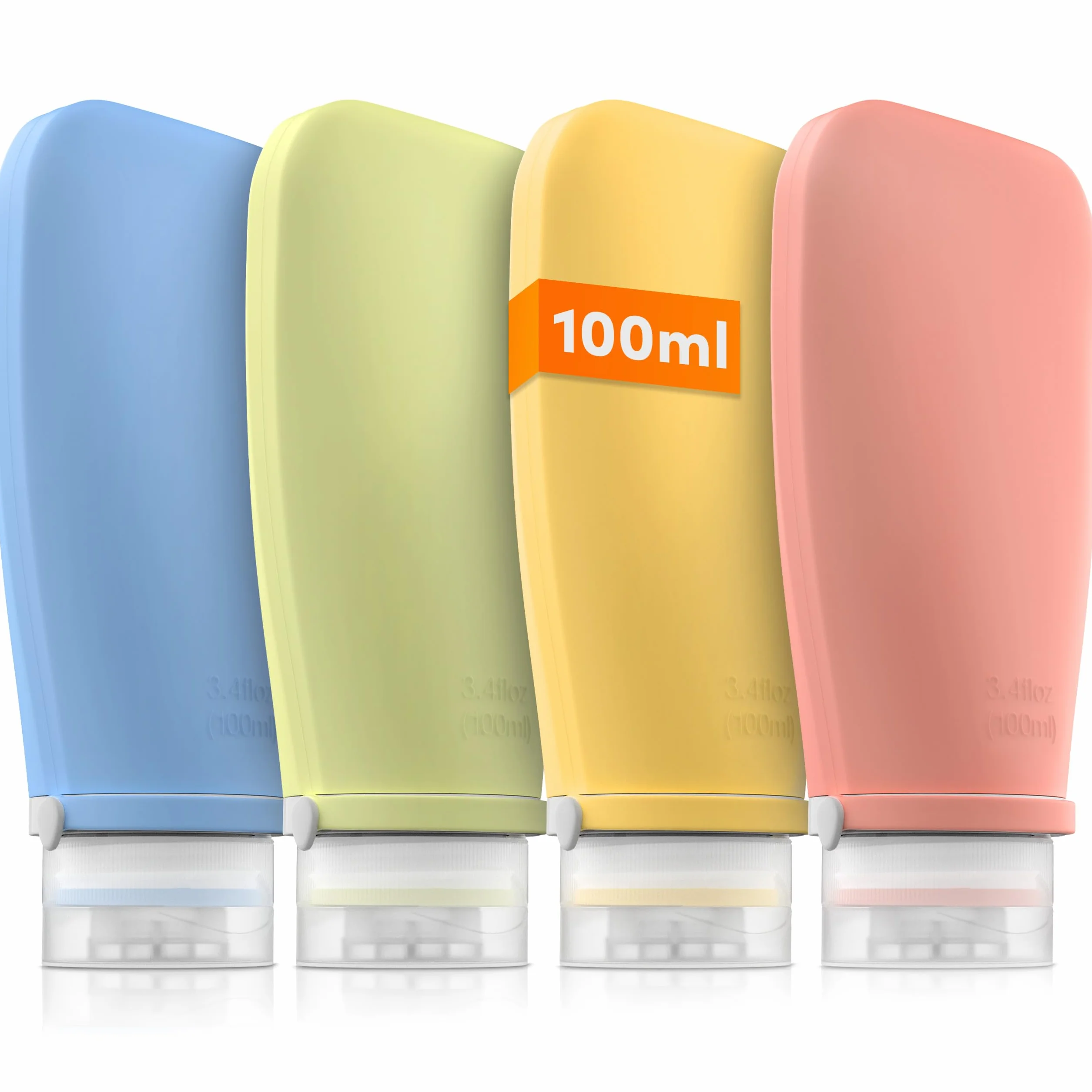 TRAVELY Butelki podróżne do napełniania 4x 100ml zestaw podróżny szczelne