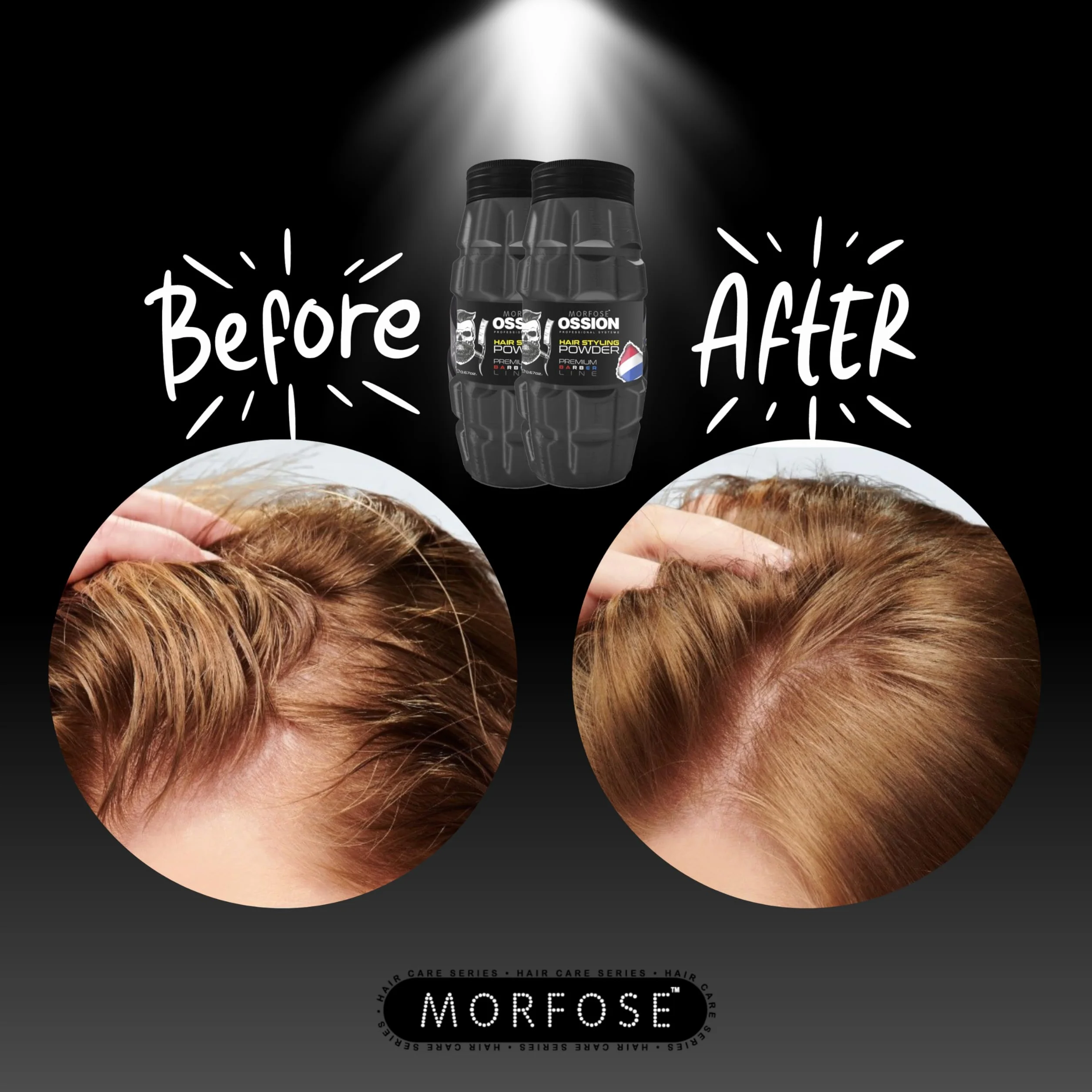 Morfose OSSION PBL Hair Styling Powder – 20 g – maksymalna objętość i matowe wykończenie dla naturalnego wyglądu