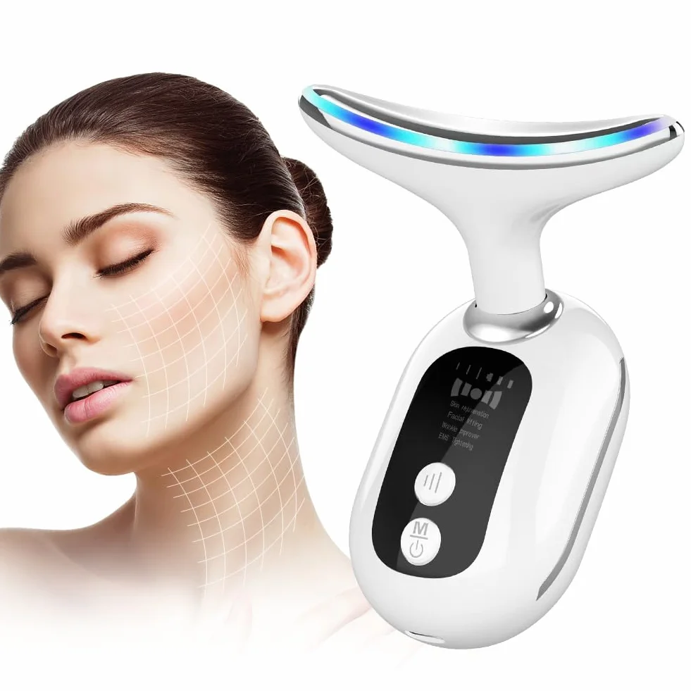 Masażer do twarzy z 4 trybami, ciepło V Face Beauty Meter aparatu do masażu szyi, elektryczny Jawline Trainer przeciwzmarszczek i oczyszczania