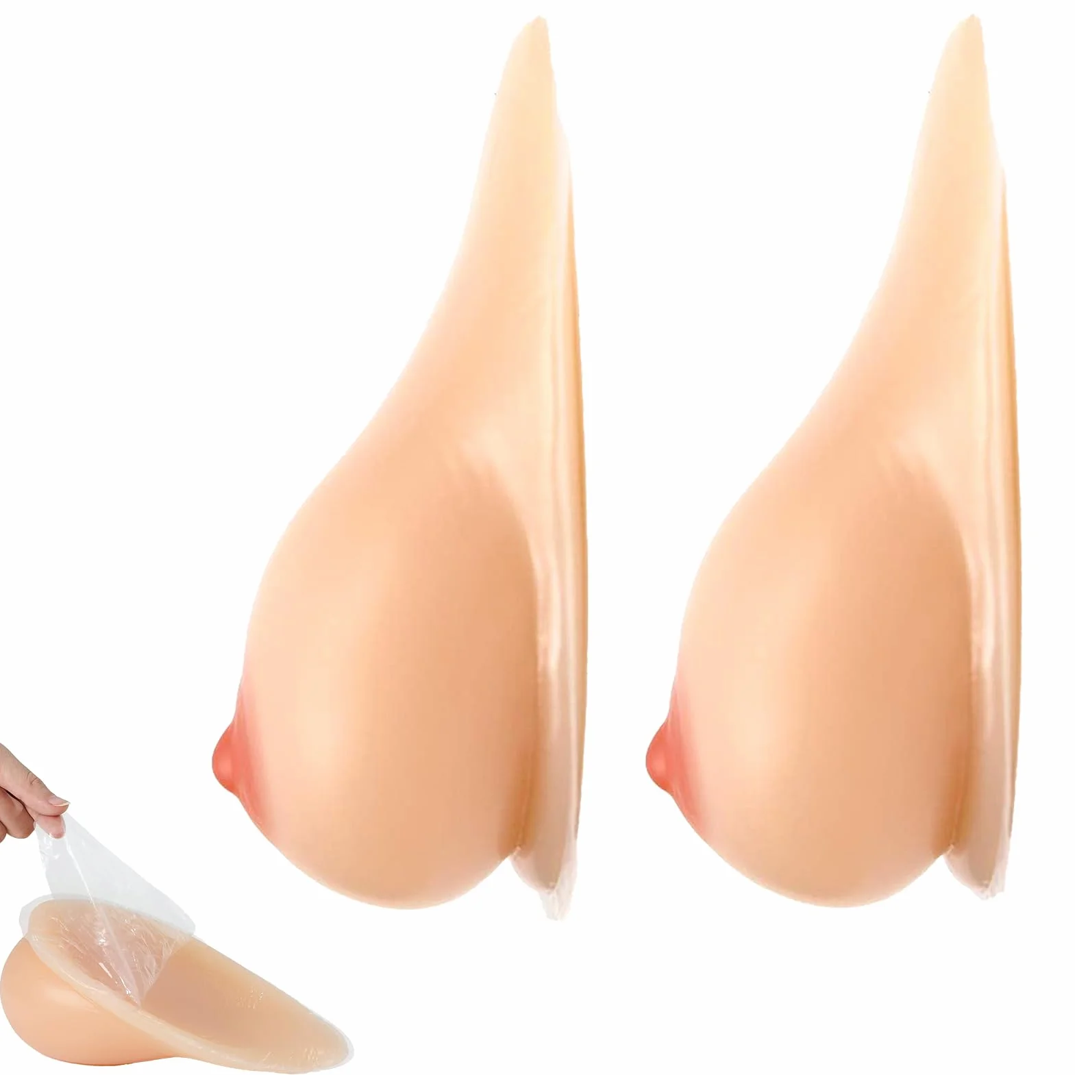 Silikonowe piersi/sztuczne piersi samoprzylepne realistyczne 1 para B-EE Cup protezy piersi do protezy mastektomii Crossdress transwestyta Cosplay,Nude,EE|Cup (1600g/Pair)