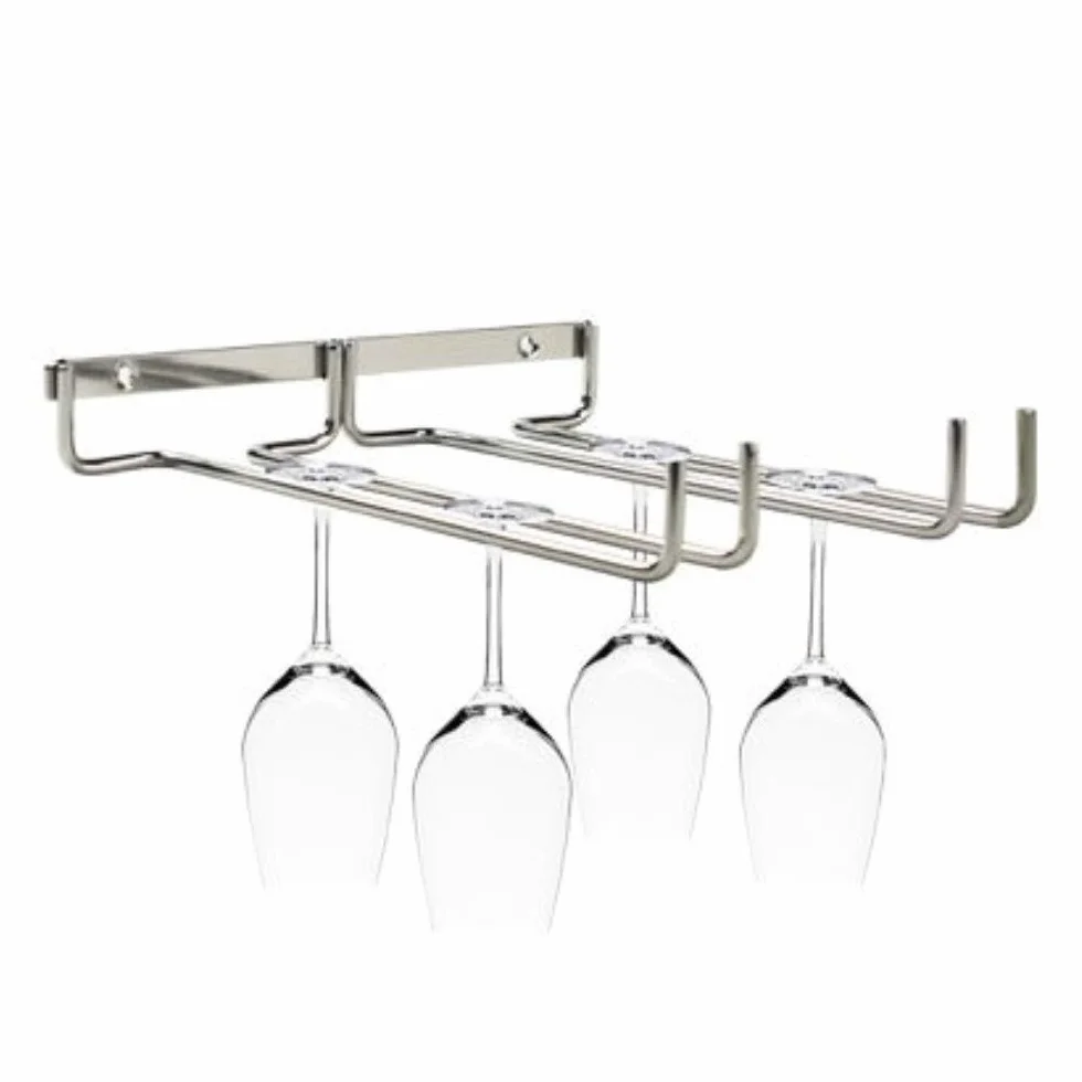 Weinschale Rack, Zweireihig Eisen Chrom Weingläser Halter unter Schrank Regal Wand Stemware Rack für Home Bar (#1)