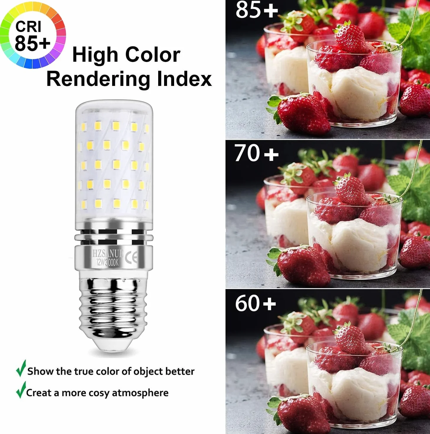 E27 żarówki LED Kukurydziane 12W, 3000K Ciepła Biel, 1350 lm, małe żarówki śrubowe Edisona, 100W Odpowiednik żarówek żarowniczych, Opakowanie 4 szt