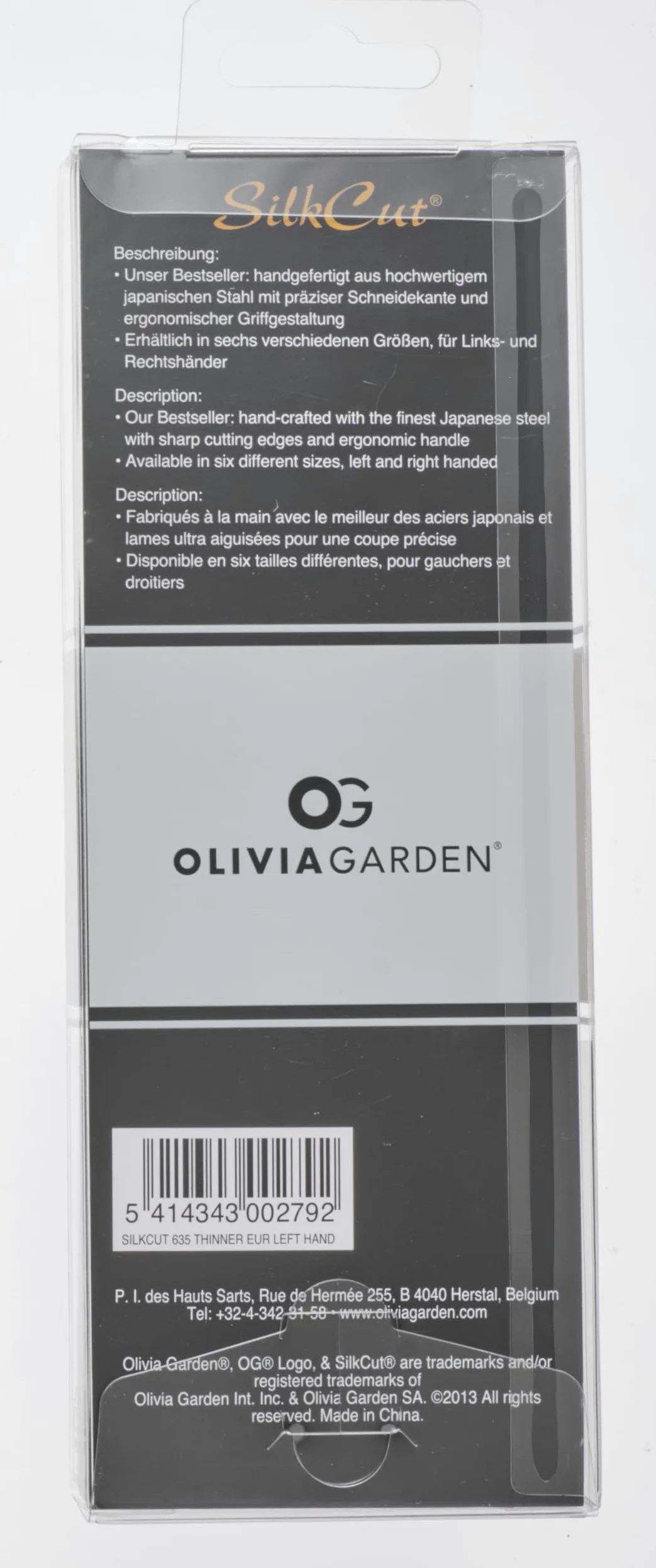 Olivia Garden Silkcut 6.0" 35 zębów Europejskie Cienkie Nożyczki - Nożyczki dla Leworęcznych - Precyzyjne Cienienie, Ergonomiczny Uchwyt, dla Profesjonalnych Fryzjerów