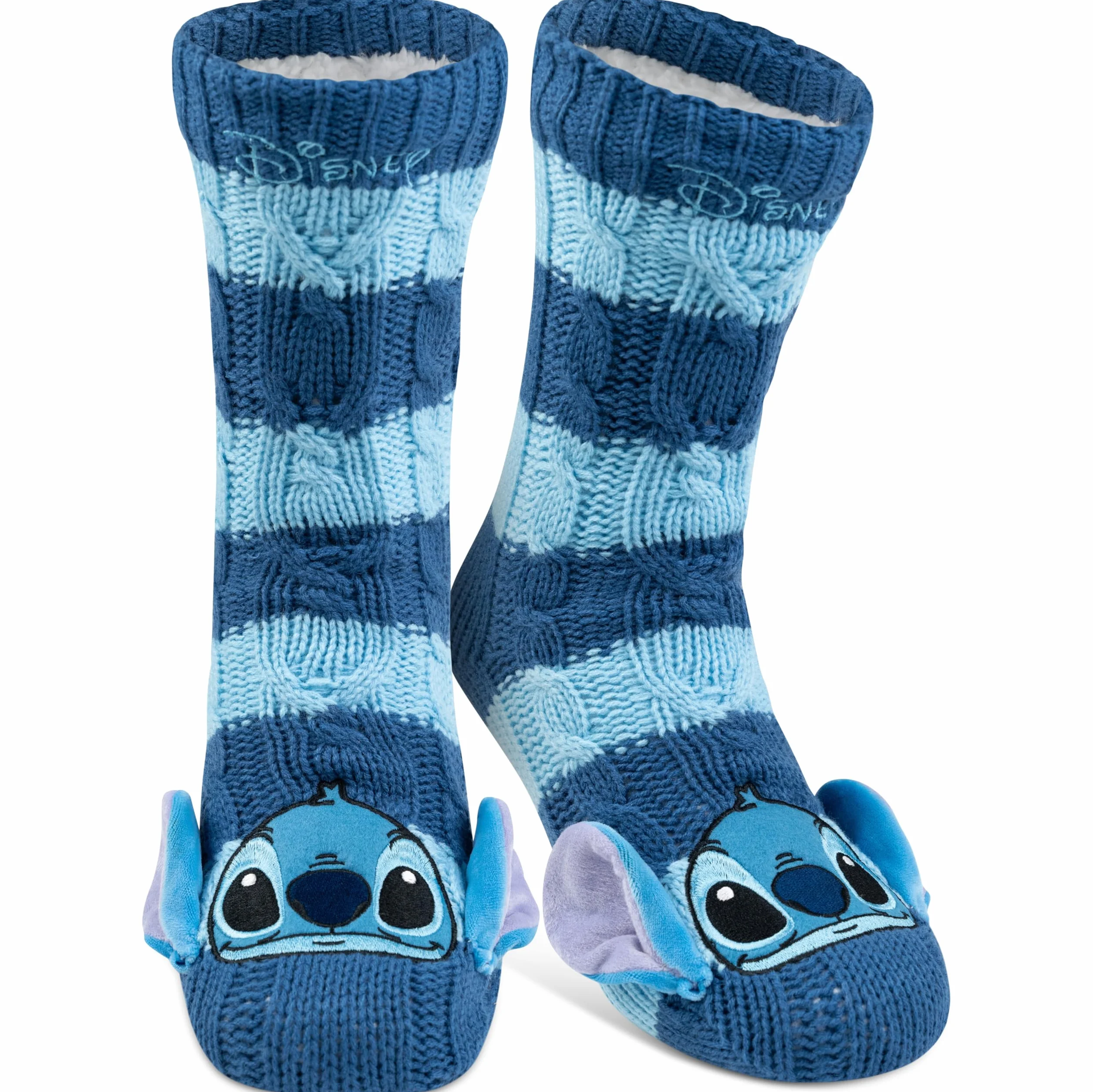 United Labels Disney Lilo & Stitch przytulne skarpetki dla kobiet, niebieskie, rozmiar uniwersalny 38-43, puszyste skarpetki z podszewką z owczej wełny, ciepłe skarpetki, skarpetki do domu
