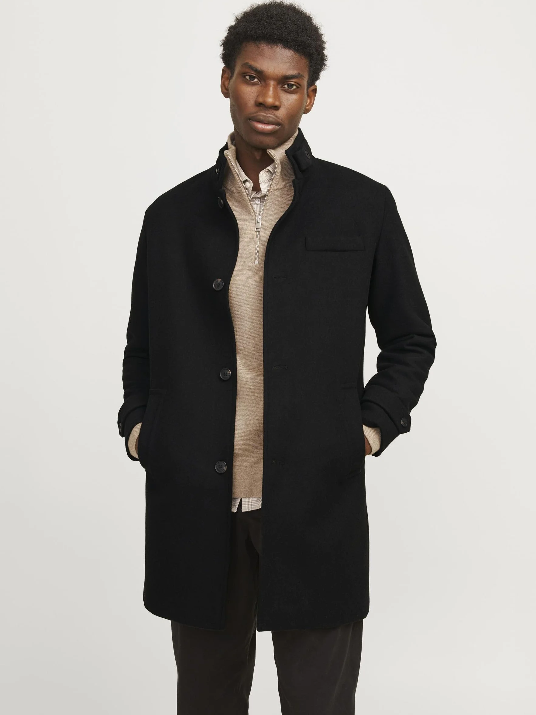 JACK & JONES Płaszcz wełniany Mężczyźni Jjemelton Wool Coat Sn