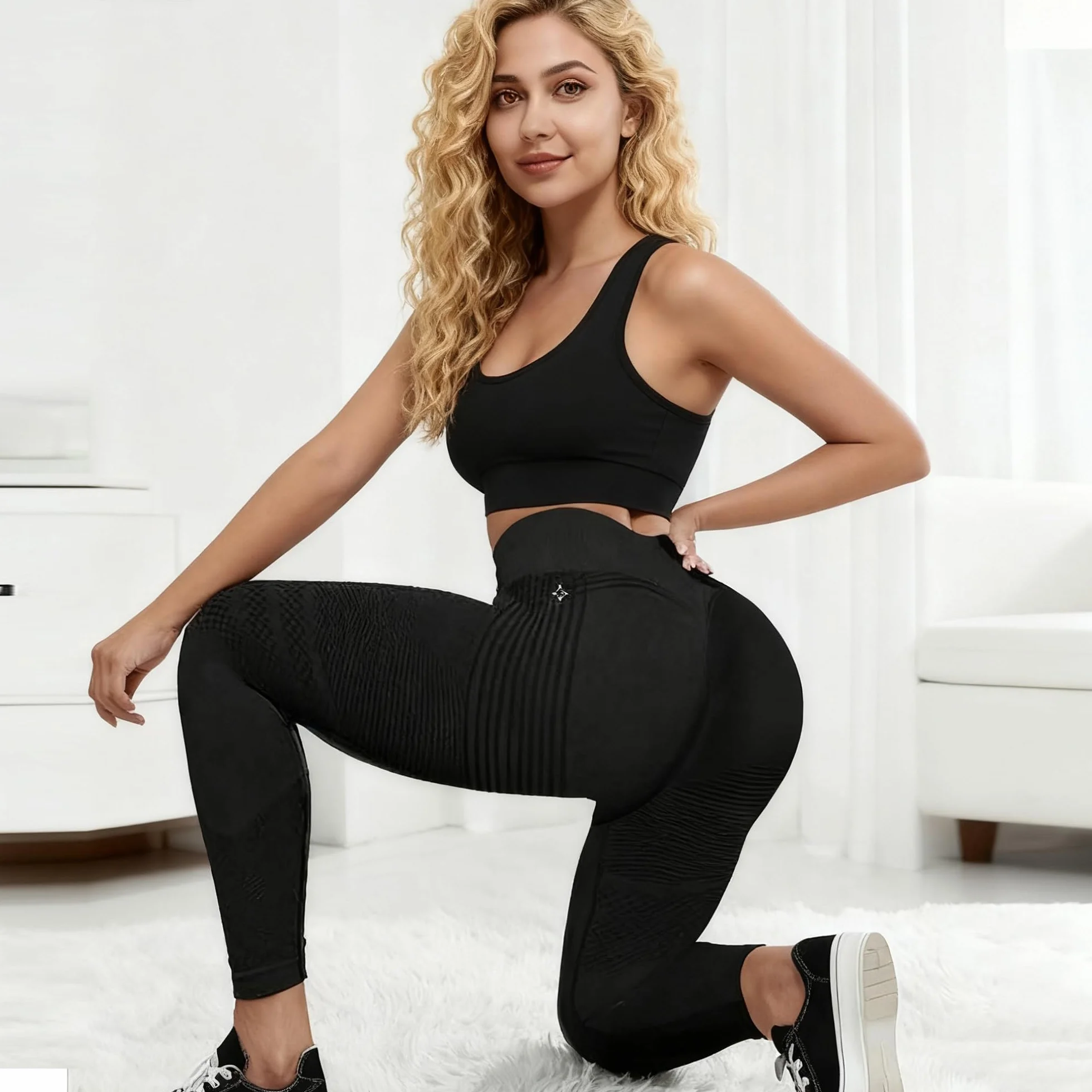 Legginsy antycellulitowe, damskie legginsy sportowe, długie, kompresyjne, pośladki, push-up, nieprzezroczyste, do jogi, pilatesu