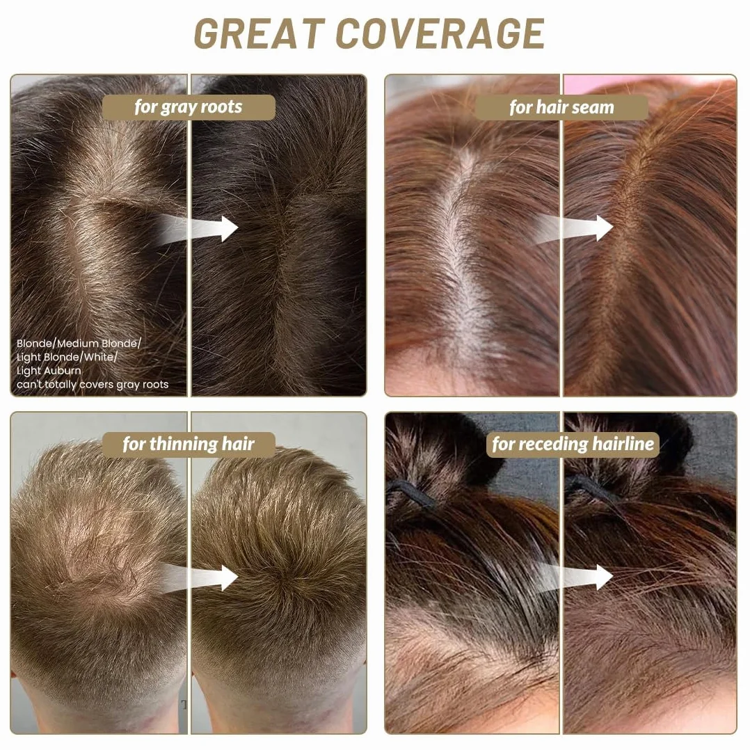 SOVONCARE Proszek do włosów natychmiast linia włosów Shadow Grey pokrycie włosów puder do korzenia włosów (ciemny blond, 4 g (1 opakowanie)