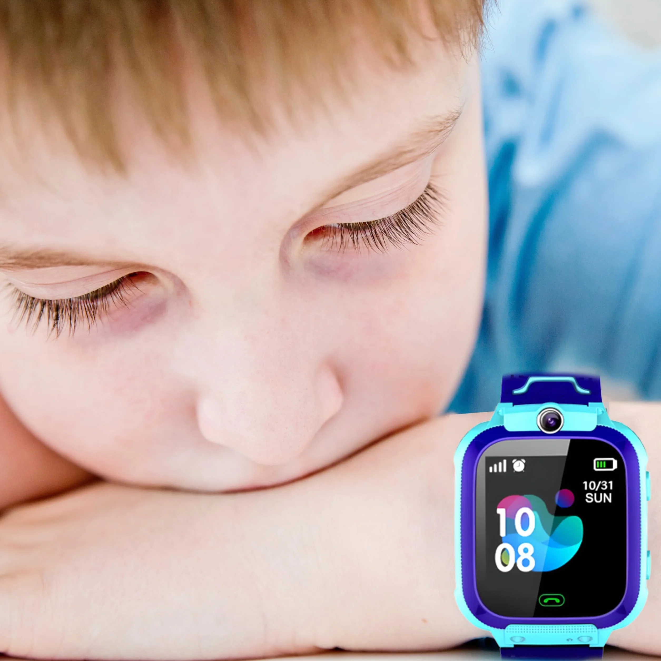 Retoo dziecięcy smartwatch dla chłopców i dziewczynek zegarek na rękę Smart GPS SOS telefon komórkowy smartwatch dla dzieci z muzyką budzikiem trybem szkolnym latarką kolor niebieski