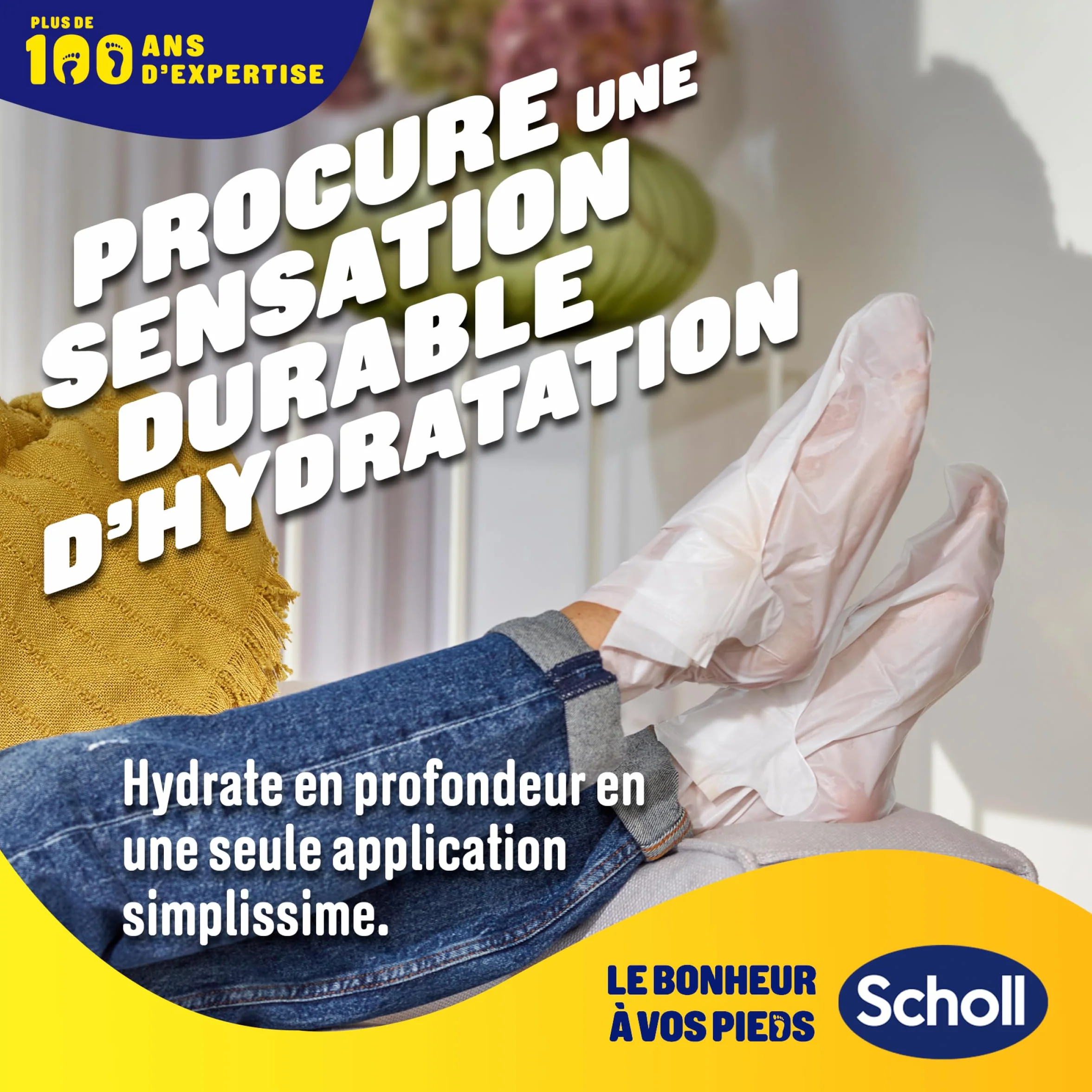 Scholl ExpertCare Maseczka do stóp - 4 pary - gładsze i bardziej miękkie stopy w 1 użyciu - Intensywne nawilżenie miodem Manuka, mocznikiem i masłem shea - nawilża i regeneruje suchą skórę