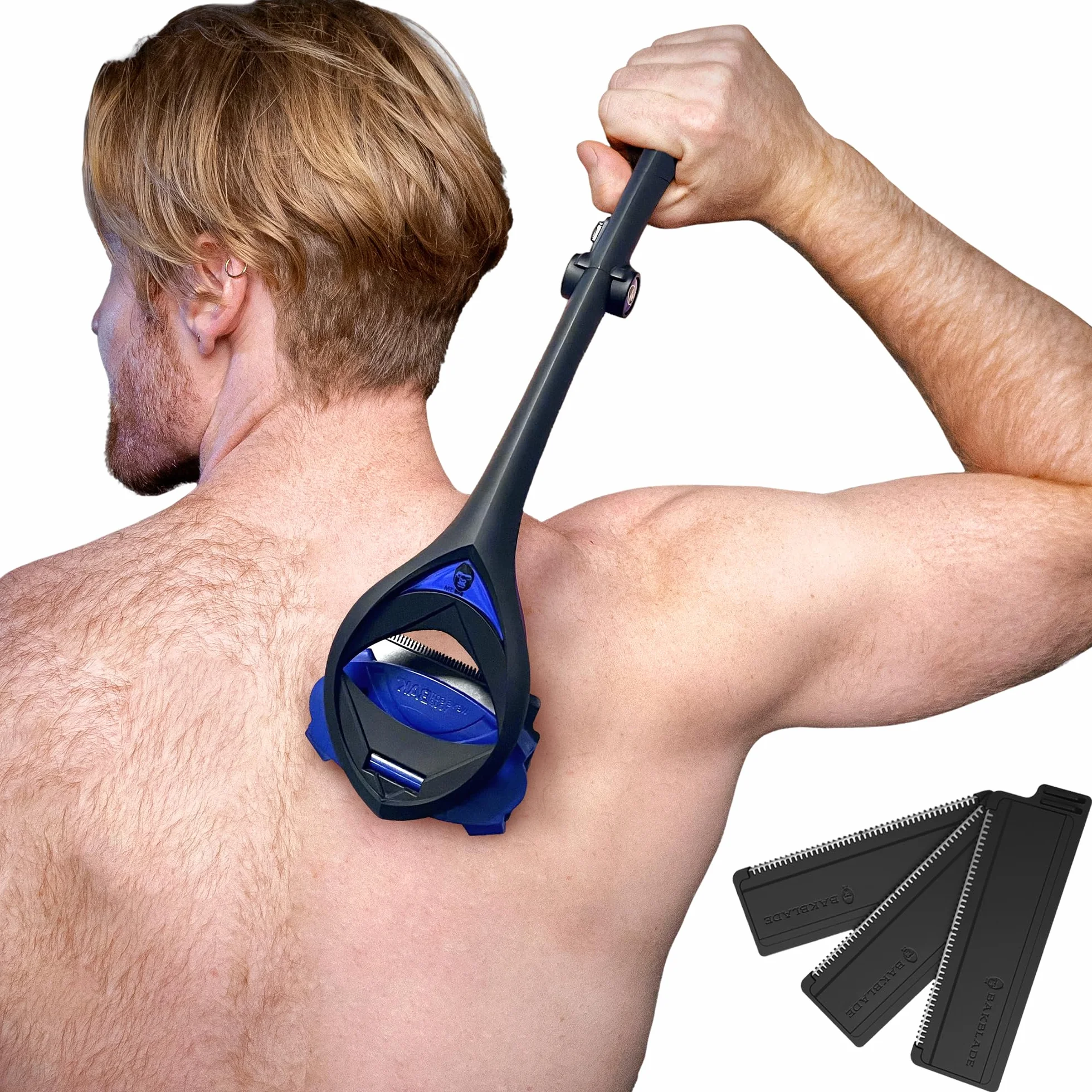 BakBlade 3.0 Stealth Golarka do pleców dla mężczyzn 58 cm ergonomiczny uchwyt +3 dodatkowe