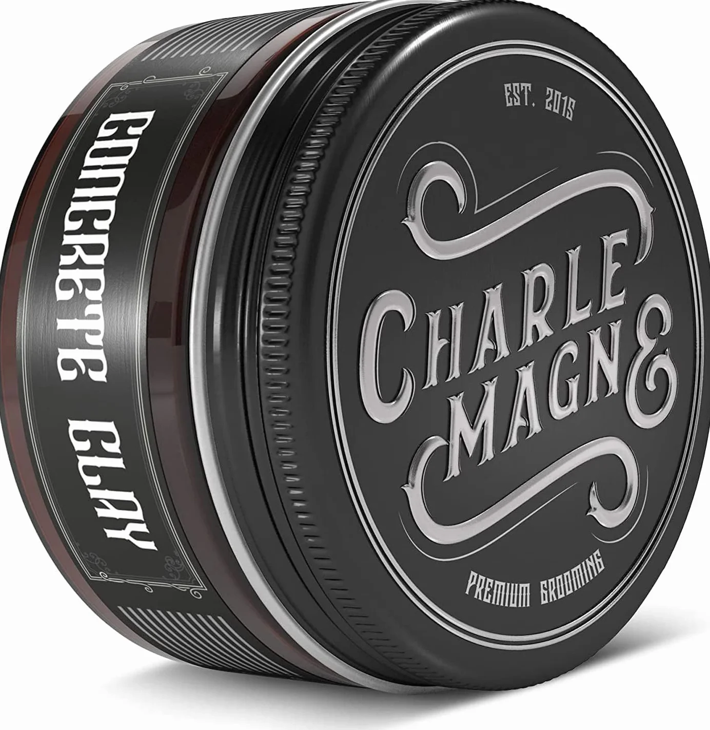 Charlemagne Pomada Concrete Clay 100 ml – pomada do włosów, beztłuszczowa tekstura i krem do stylizacji dla prawie matowego wyglądu – jakość fryzjerska, Made in Germany (100 ml, średnia moc)