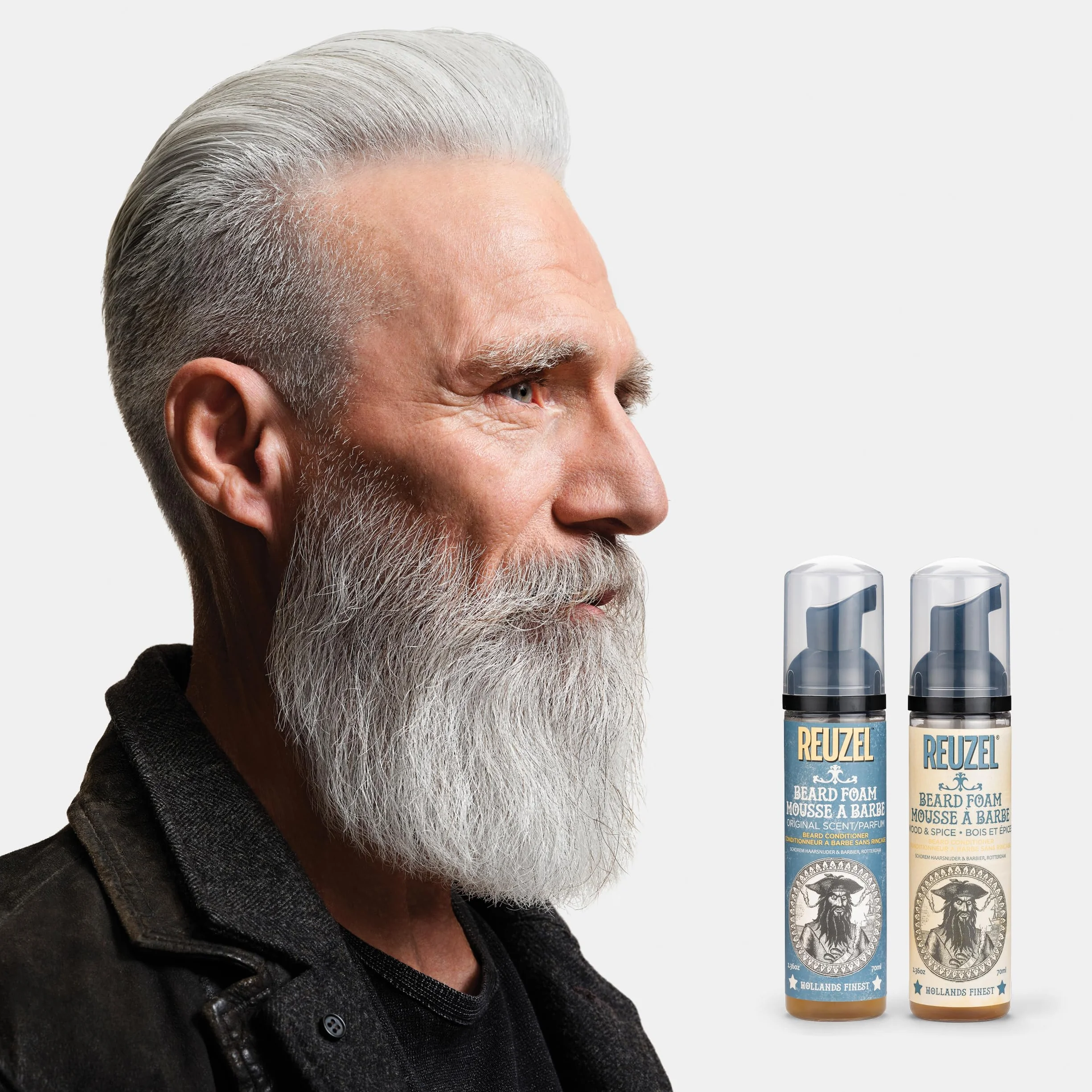 Reuzel Beard Foam - Scented Cream that Reduces Beardruff and Itchy Skin - Men's Grooming Conditioner that Quickly Absorbs into Skin - Vegan Moisturizer for Him with an Everyman Fragrance - 70 ml