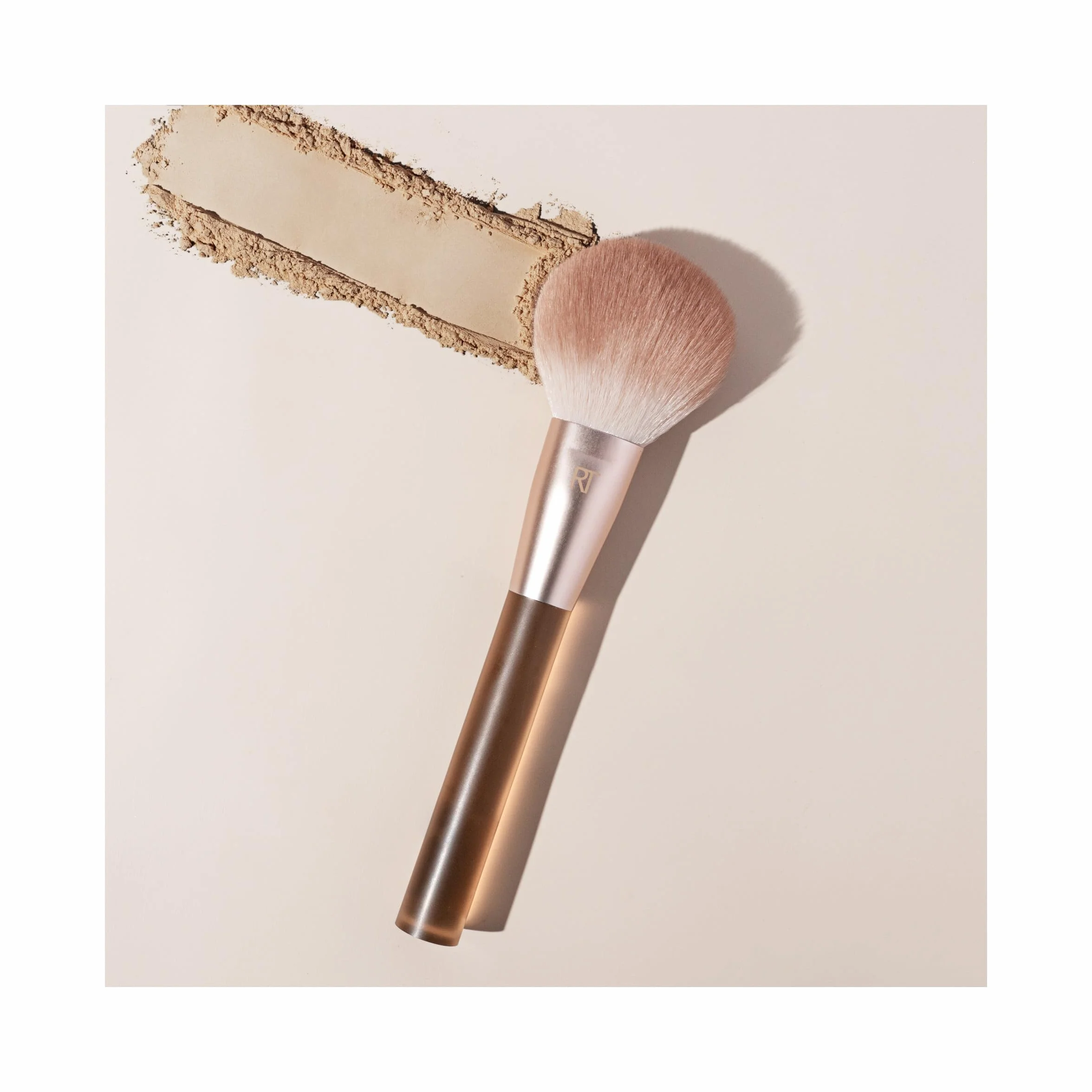 Real Techniques Pędzel do pudru New Nudes Hazy Finish, wielofunkcyjny pędzel do makijażu