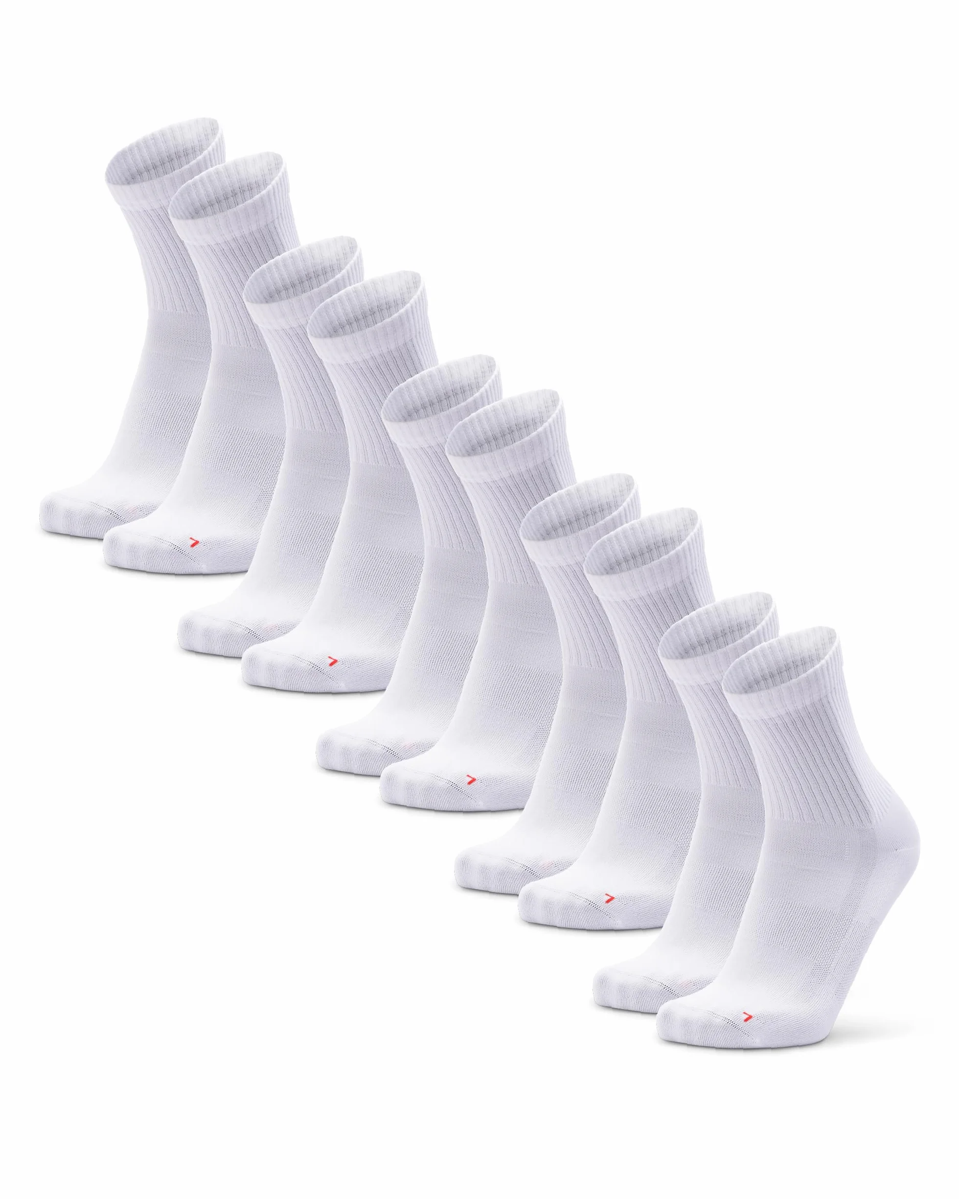 DANISH ENDURANCE Skarpety do Biegania o Precyzyjnym Dopasowaniu, Lekkie Skarpety Sportowe, Unisex, 5-Pak, Biały, 43-47