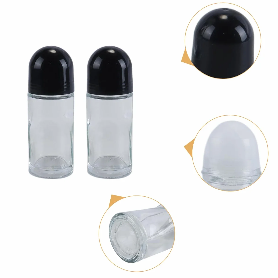 2 szt. 50 ml szklane butelki roll-on na olejki eteryczne, wielokrotnego napełniania, kosmetyki zapachowe, pielęgnacja osobista, narzędzia podróżne