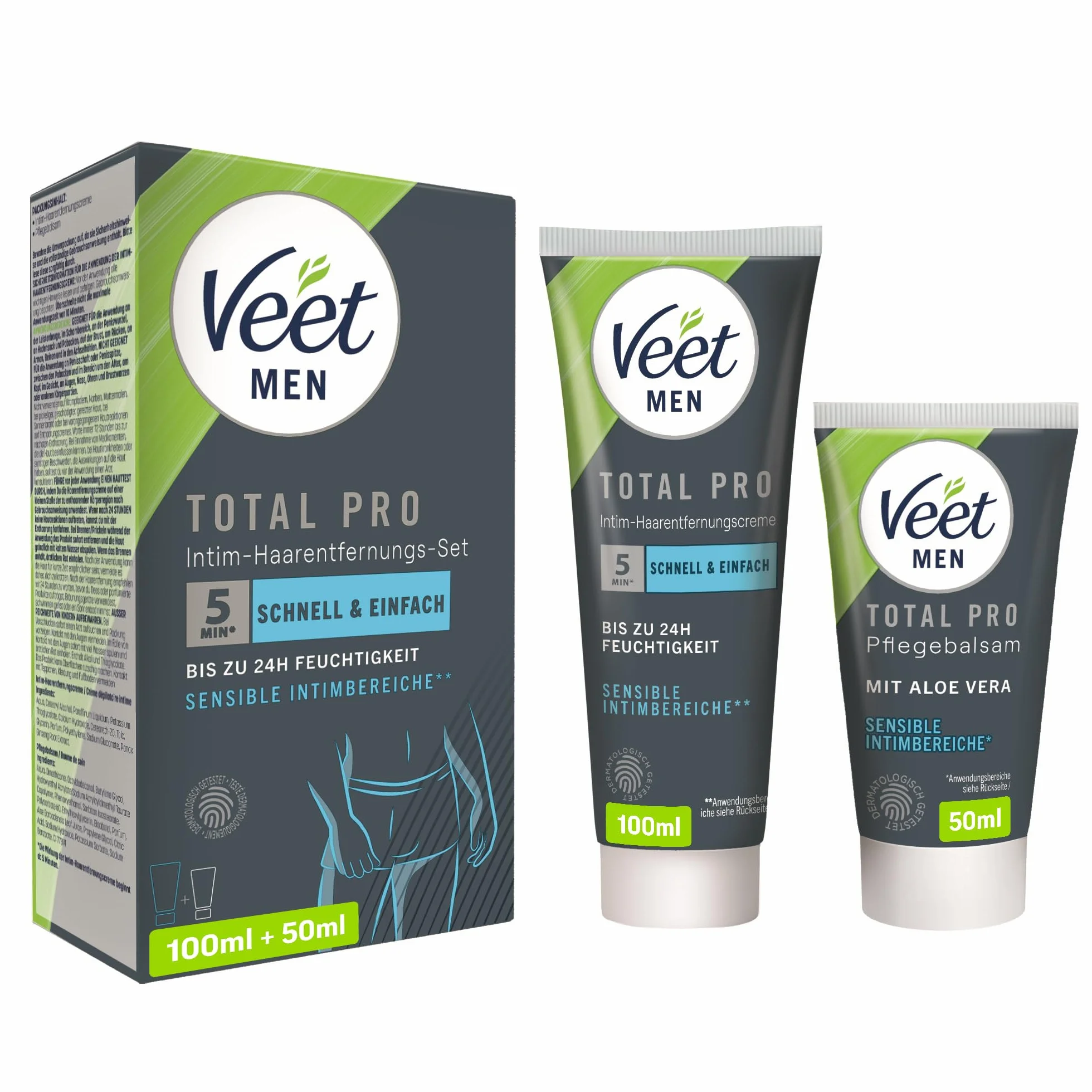 Veet Men zestaw do depilacji intymnej krem 100 ml balsam 50 ml